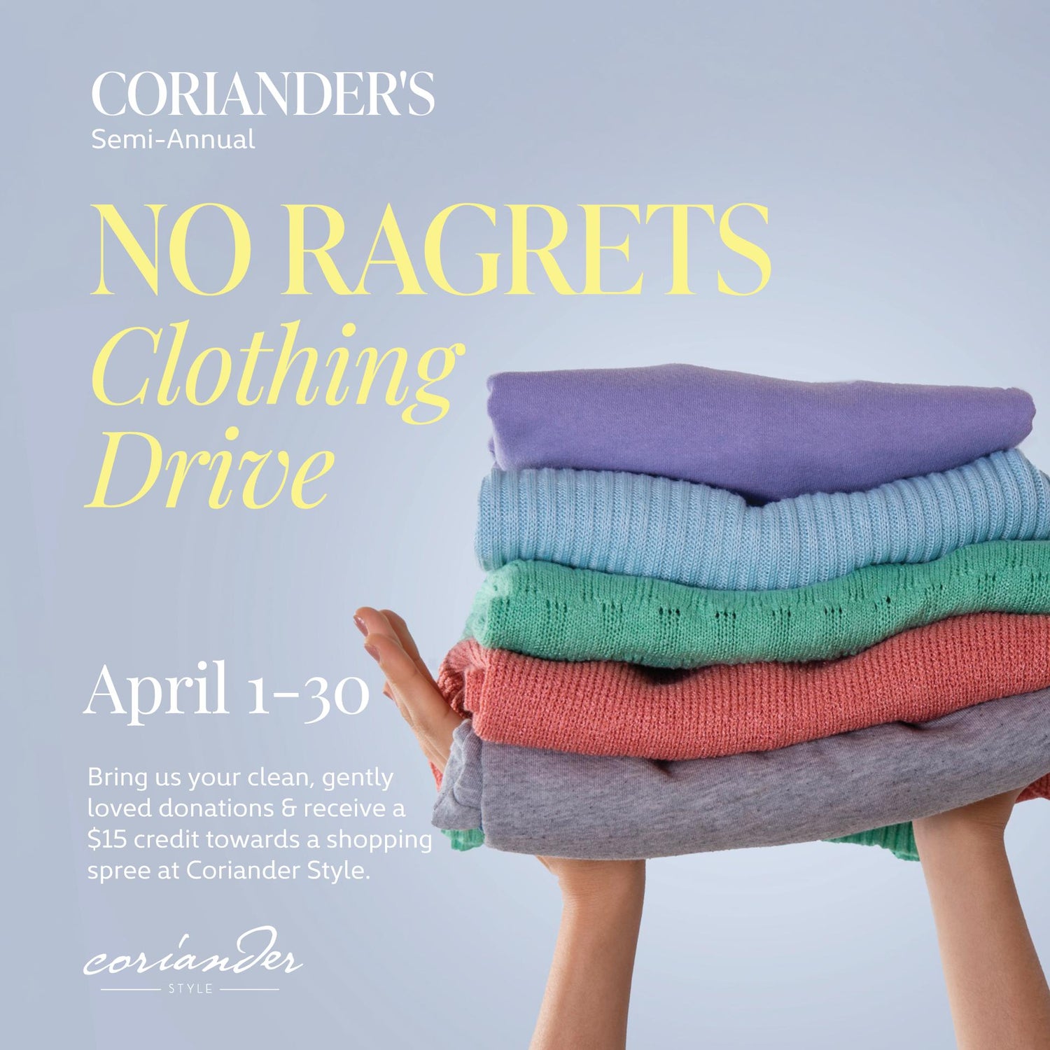 Coriander Style’s No-Ragrets Spring Clothing Drive