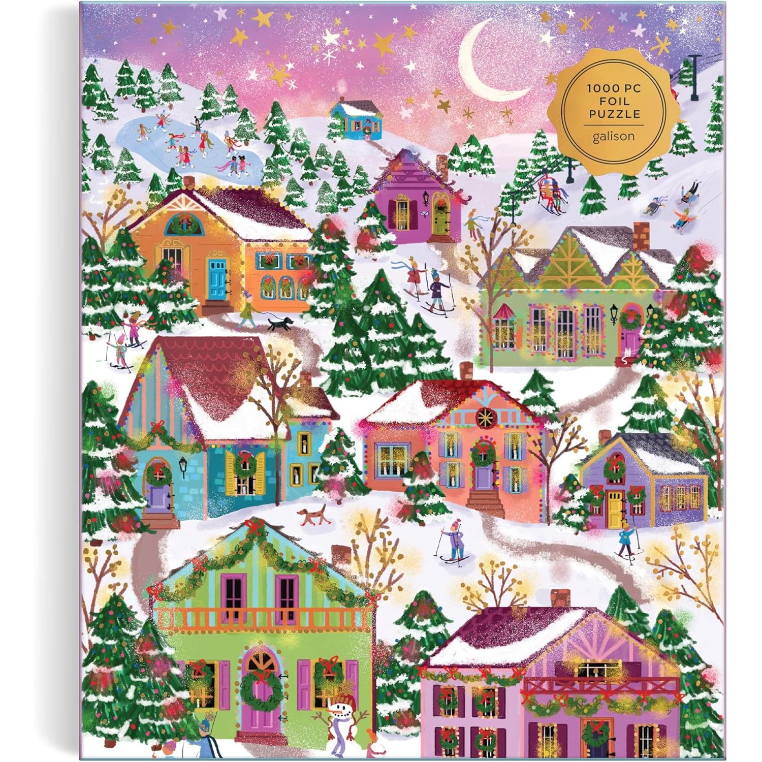 1 000 PIECE PUZZLE | JOY LAFORME 'SNOWCAP VILLAGE'-Puzzles-RAINCOAST-Coriander