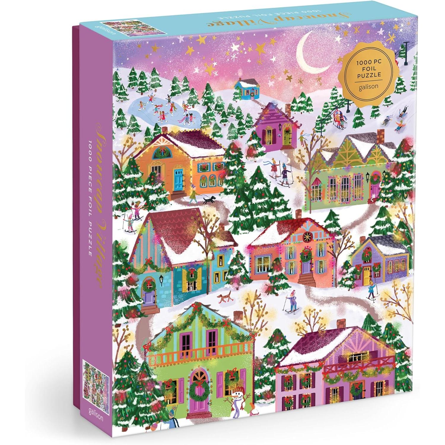 1 000 PIECE PUZZLE | JOY LAFORME 'SNOWCAP VILLAGE'-Puzzles-RAINCOAST-Coriander