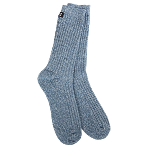 1902 EXPRESS MEN'S CREW SOCKS-Socks-WORLD'S SOFTEST-HEATHER INDIGO-Coriander
