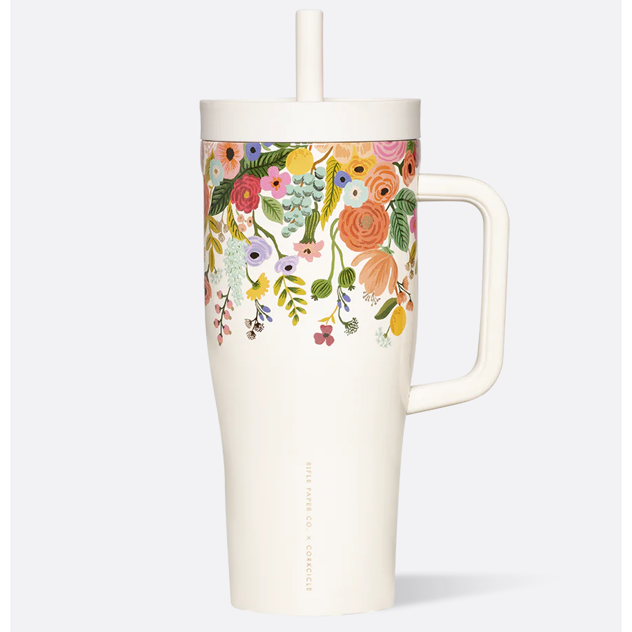 40oz CRUISER | RIFLE PAPER CREAM-Travel Mug-CORKCICLE-Coriander