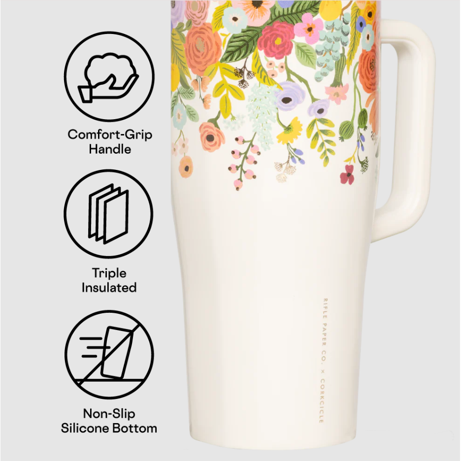 40oz CRUISER | RIFLE PAPER CREAM-Travel Mug-CORKCICLE-Coriander