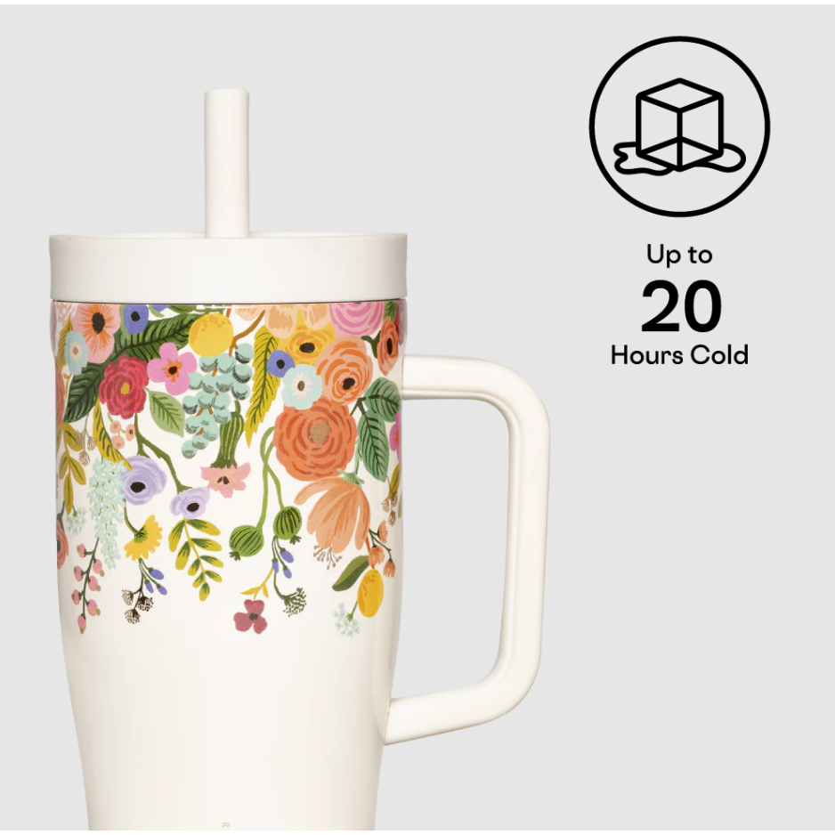 40oz CRUISER | RIFLE PAPER CREAM-Travel Mug-CORKCICLE-Coriander