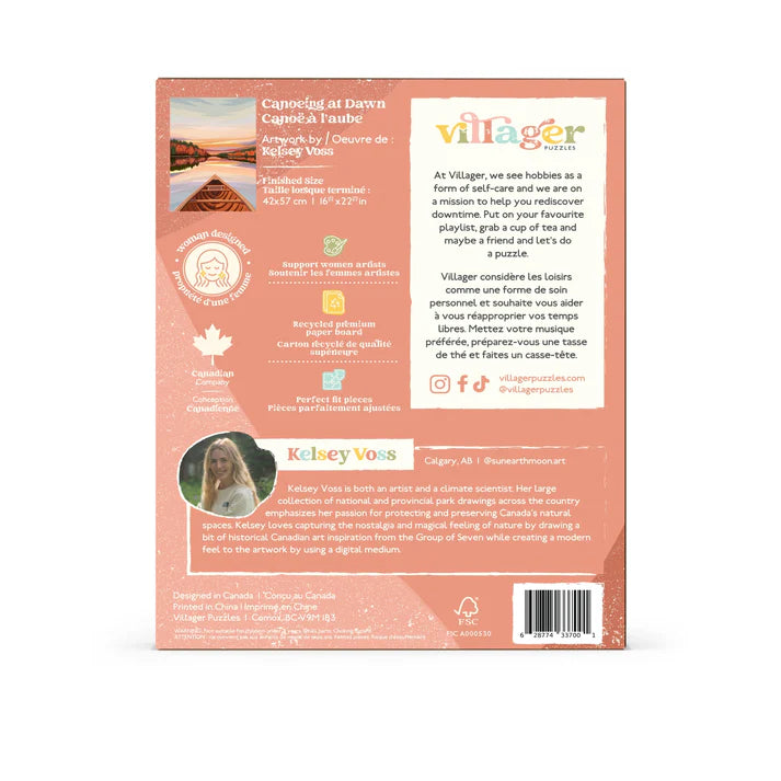 500 PIECE PUZZLE | CANOEING AT DAWN-Puzzles-VILLAGER PUZZLES-Coriander