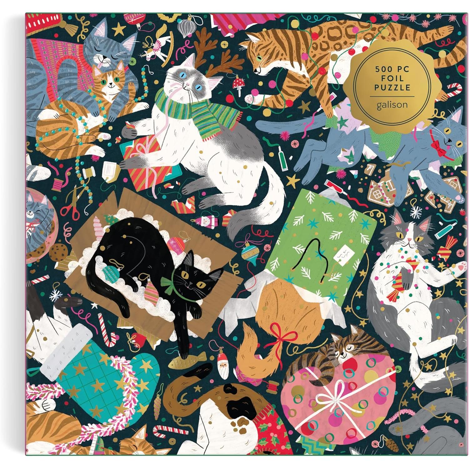 500 PIECE PUZZLE | CATMAS CHAOS-Puzzles-RAINCOAST-Coriander