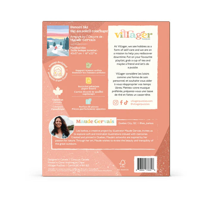 500 PIECE PUZZLE | SUNSET SKI-Puzzles-VILLAGER PUZZLES-Coriander