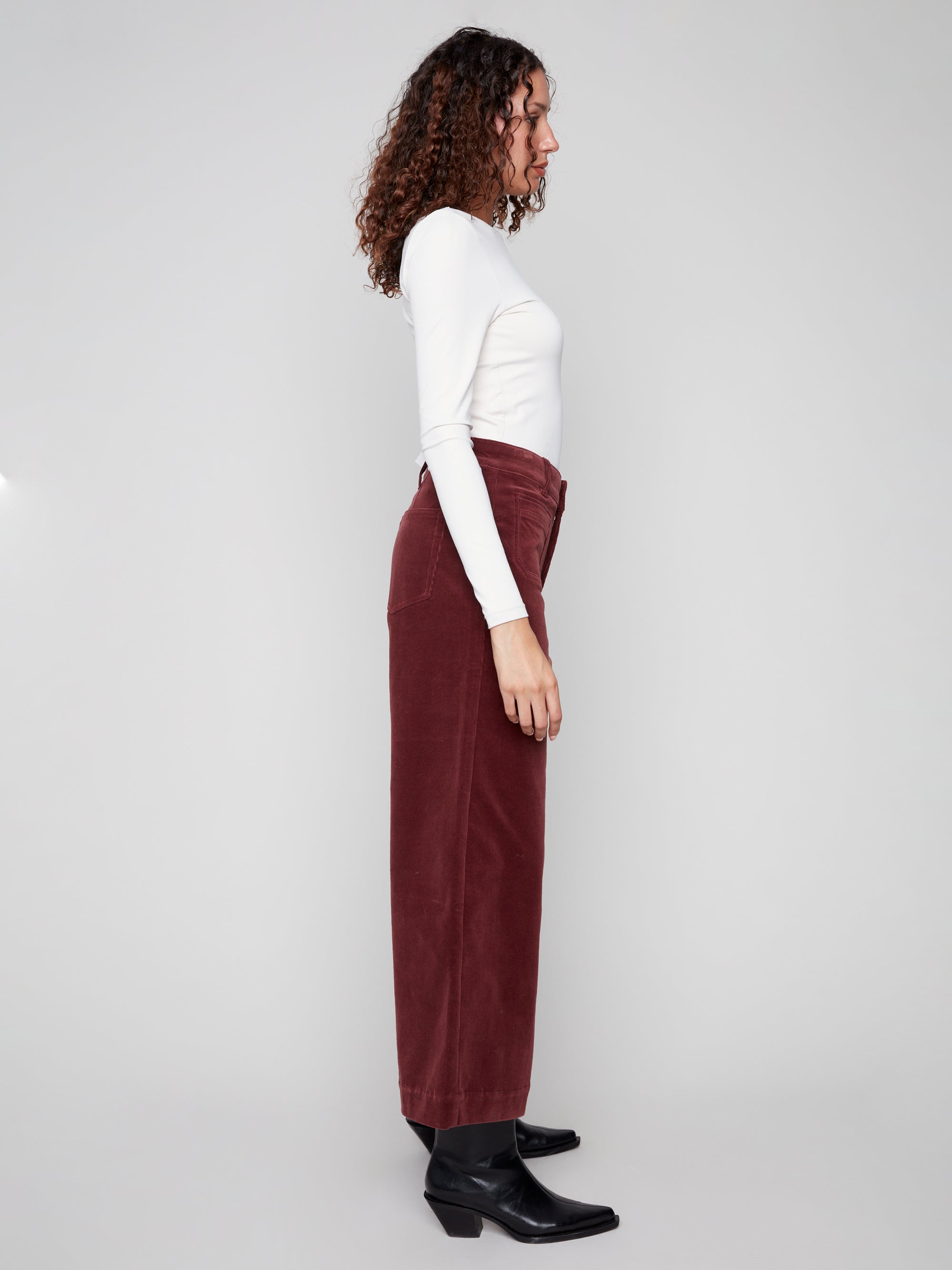 COLOUR TWILL PANTS | CROP-Bottoms-CHARLIE B-Coriander
