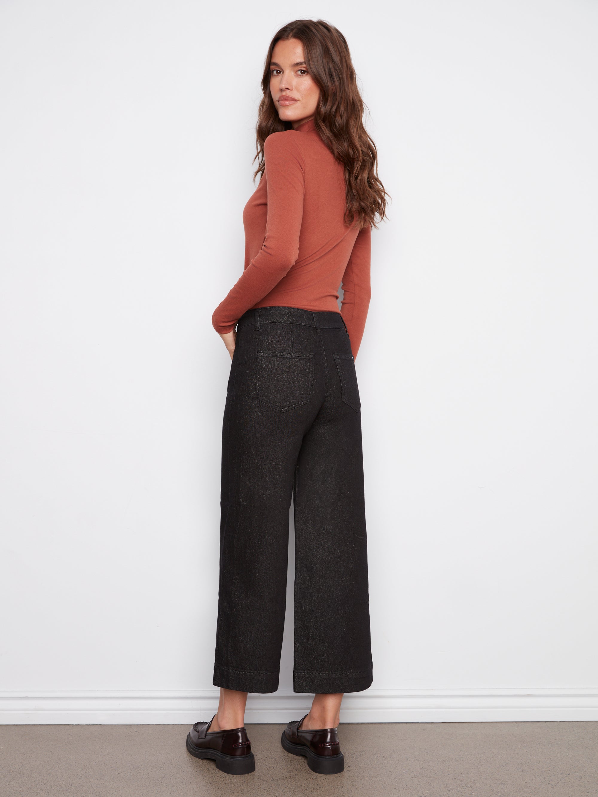 COLOUR TWILL PANTS | CROP-Bottoms-CHARLIE B-Coriander