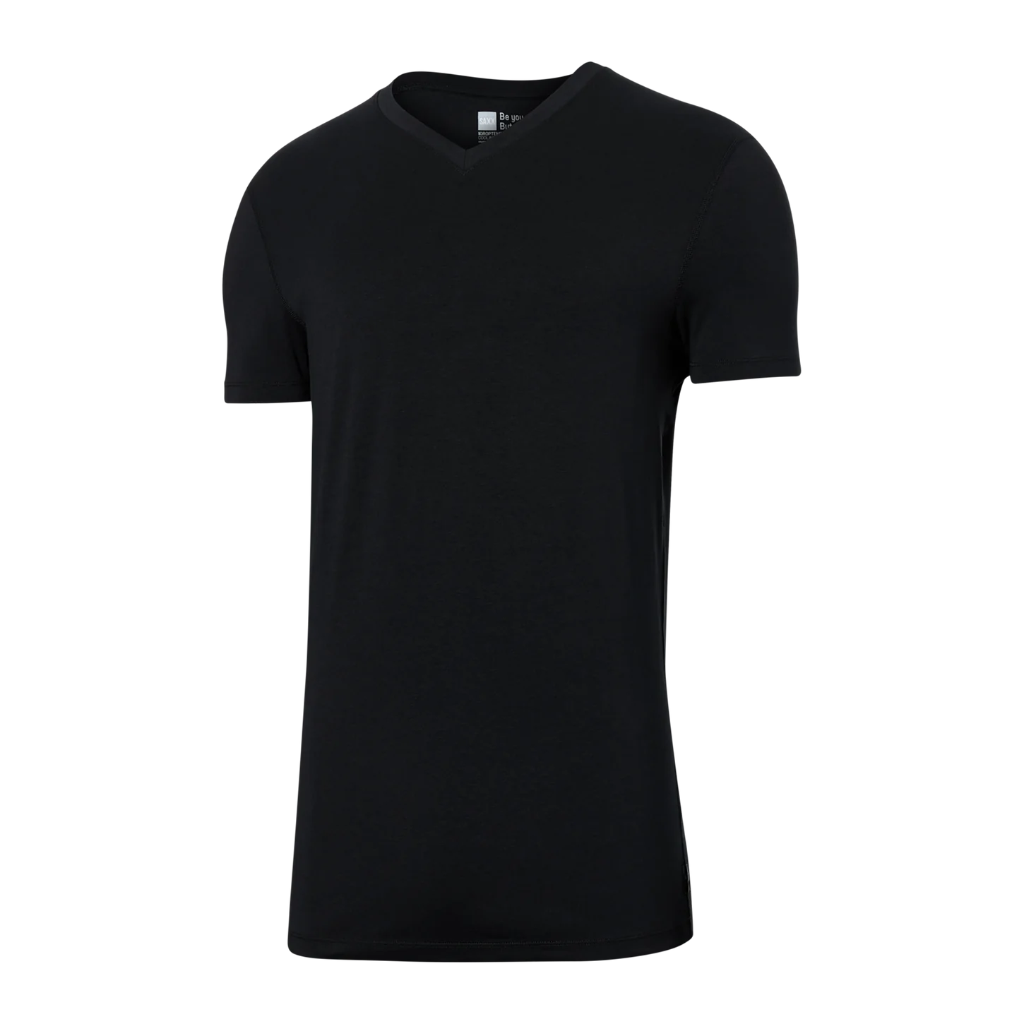 DROPTEMP COOL COTTON V-NECK | BLACK-Shirts & Tops-SAXX-Coriander