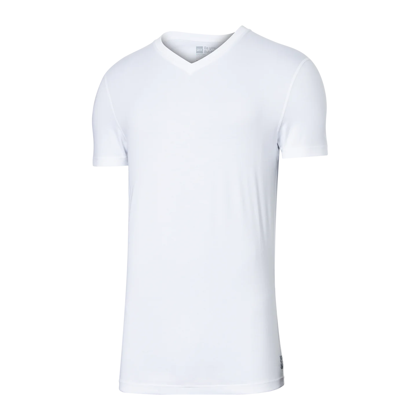 DROPTEMP COOL COTTON V-NECK | WHITE-Shirts & Tops-SAXX-Coriander