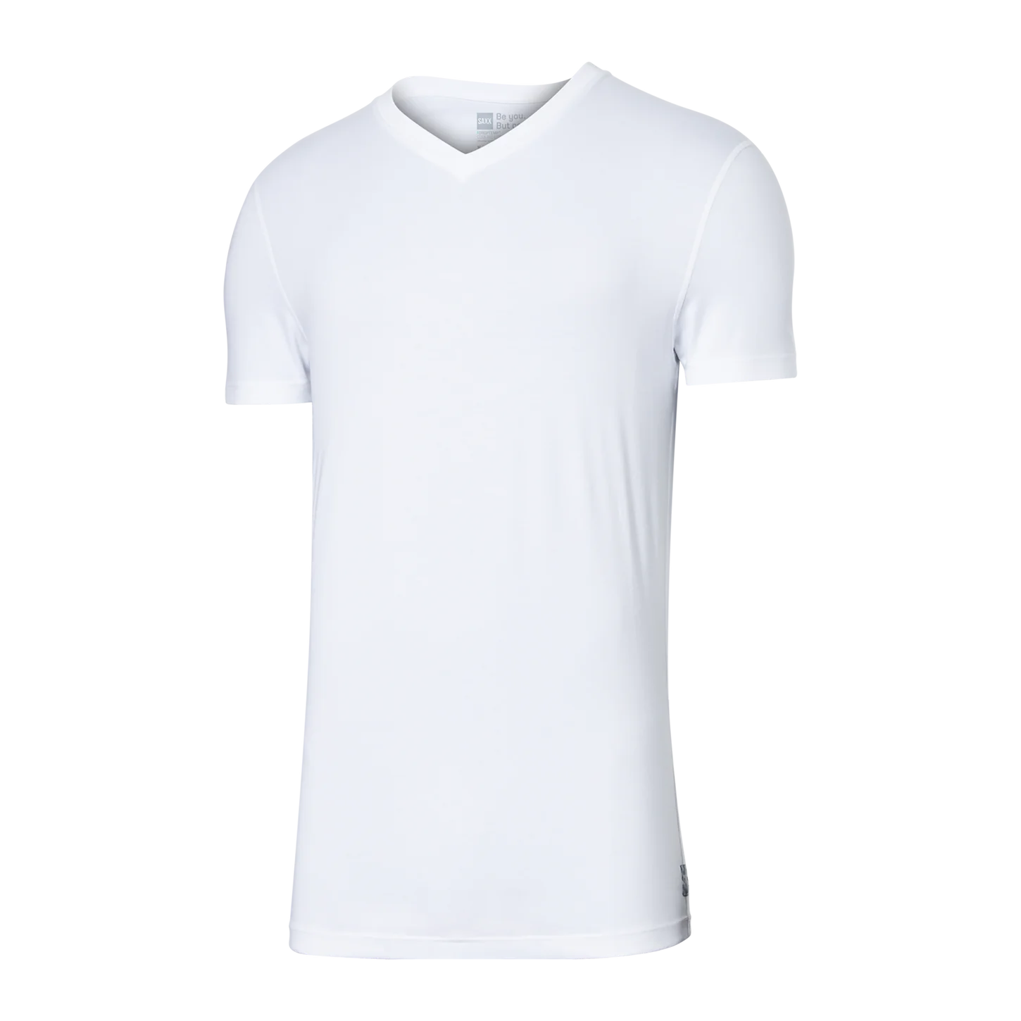 DROPTEMP COOL COTTON V-NECK | WHITE-Shirts & Tops-SAXX-SMALL-WHITE-Coriander