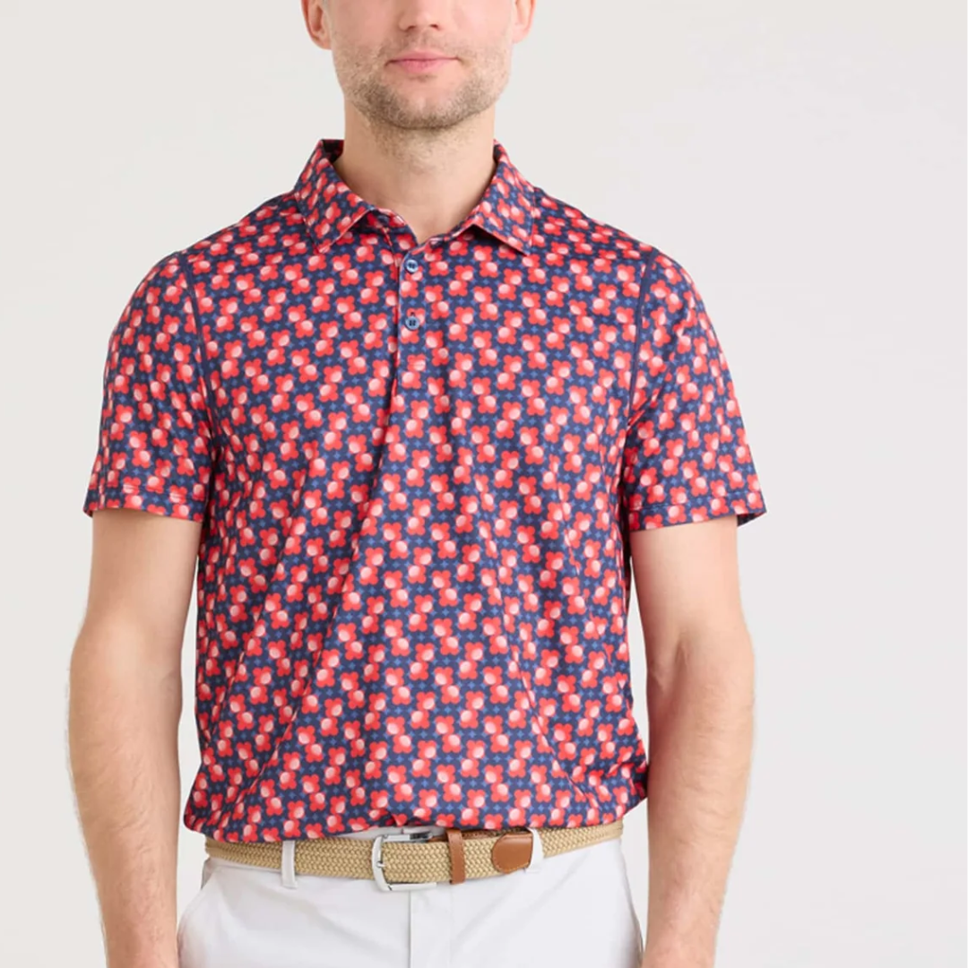 DROPTEMP COOLING POLO | FAB FRESH BALLS-MULTI-Shirts & Tops-SAXX-SMALL-FAB FRESH BALLS-MLTI-Coriander