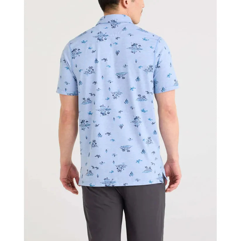 DROPTEMP COOLING POLO | ISLAND LIFE-BEL AIR BLUE-Shirts & Tops-SAXX-Coriander