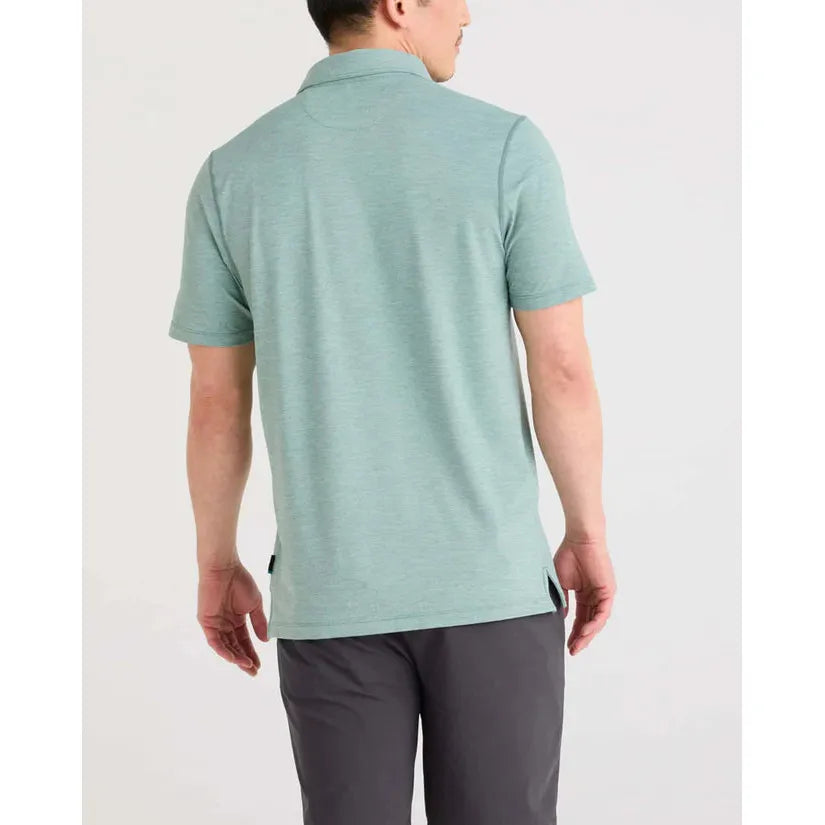 DROPTEMP COOLING POLO | SILVER PINE HEATHER-Shirts & Tops-SAXX-Coriander