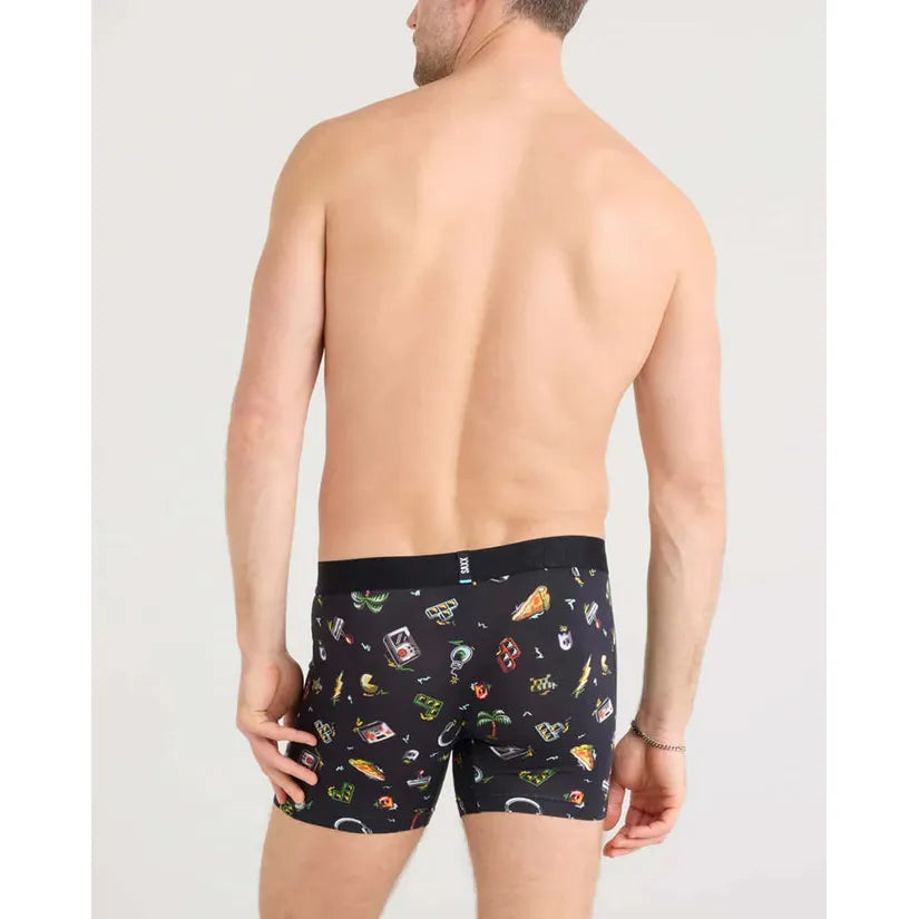 DROPTEMP COTTON BOXER BRIEF | GAMER'S PARADISE-BLACK-Intimates-SAXX-Coriander
