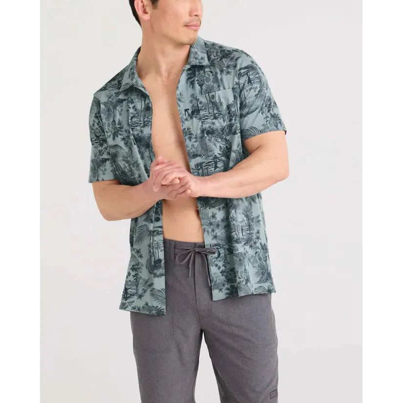 DROPTEMP DRY RESORT POLO | GOLF TOILE-SILVER PINE-Shirts & Tops-SAXX-Coriander