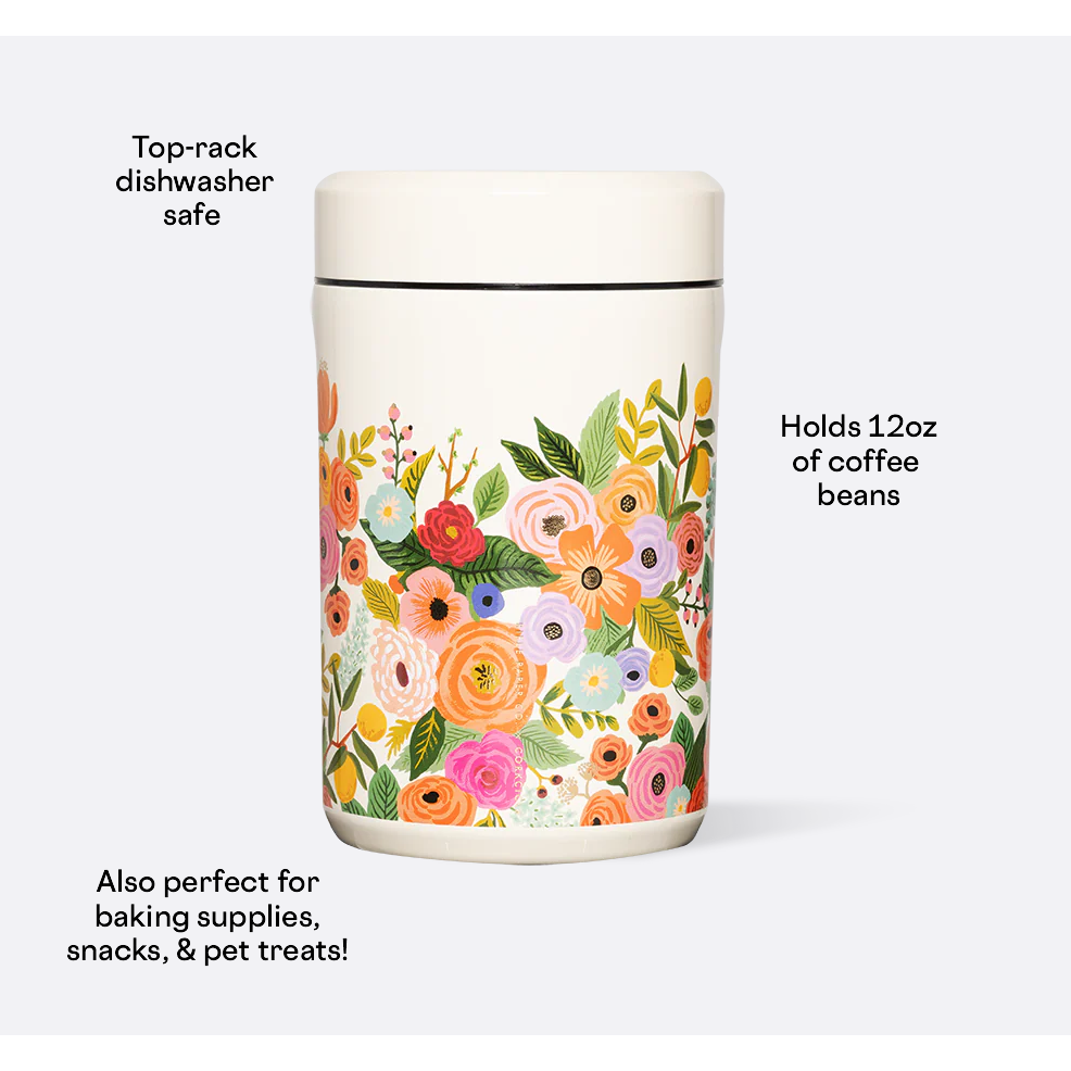 KEEP FRESH 12OZ CANISTER | GARDEN PARTY CREAM-Food Storage-CORKCICLE-Coriander