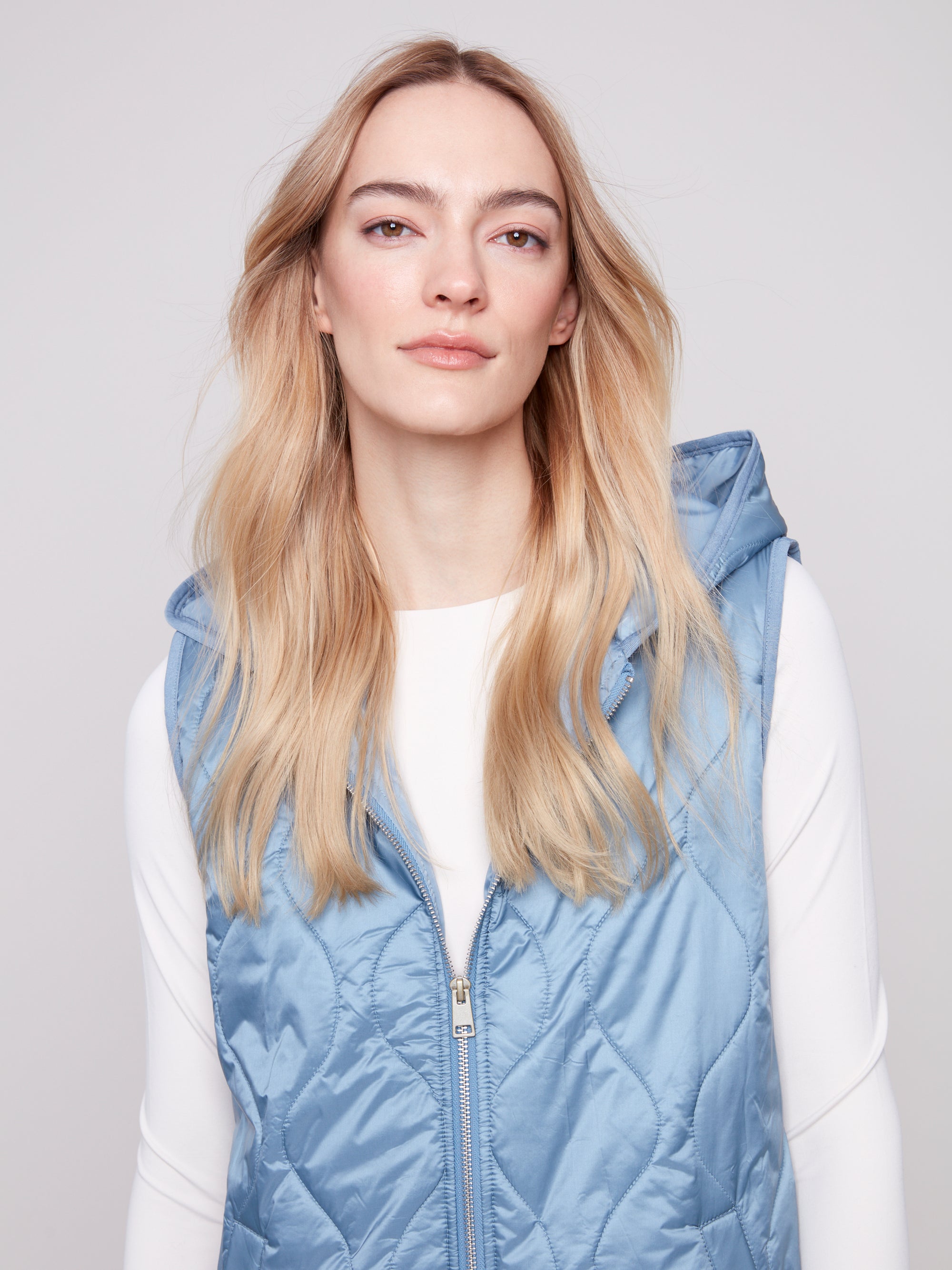 LONG VEST | PEARLIZED-Jackets & Sweaters-CHARLIE B-Coriander