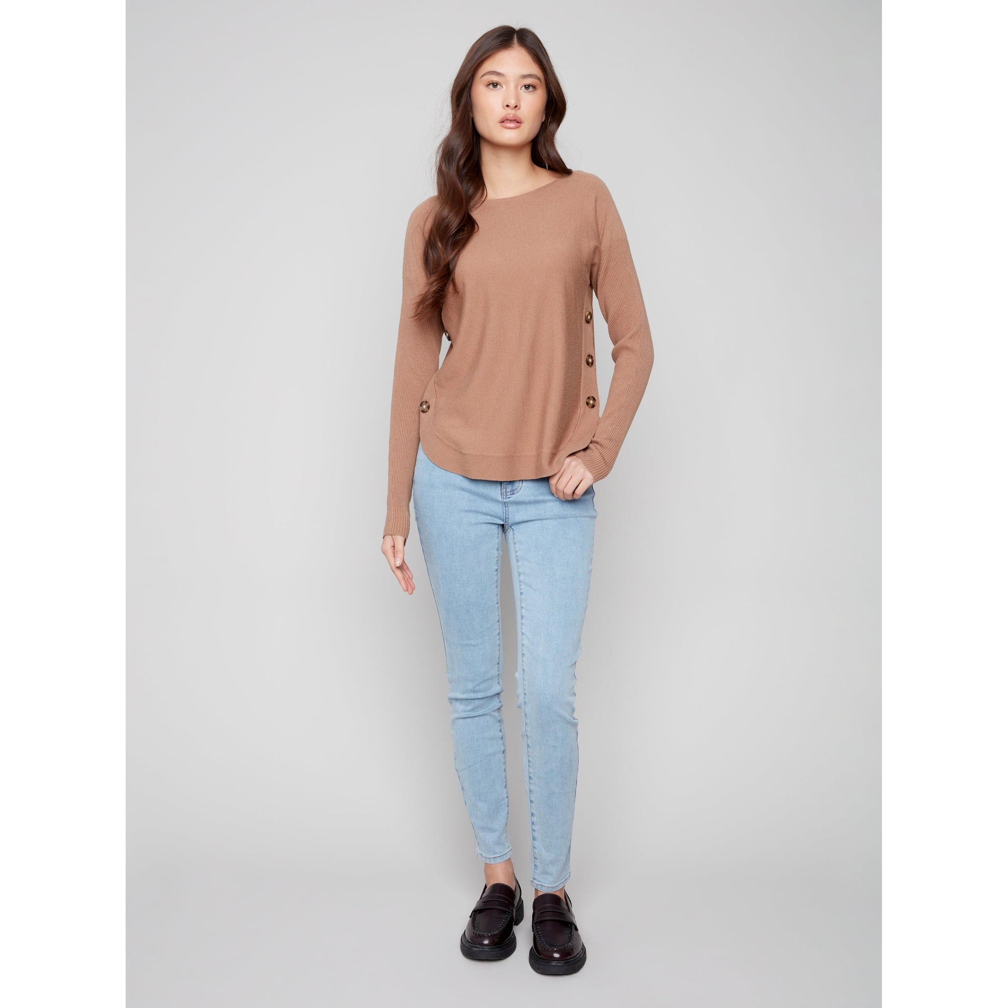 L/S SWEATER | BOAT NECK-Jackets & Sweaters-CHARLIE B-Coriander