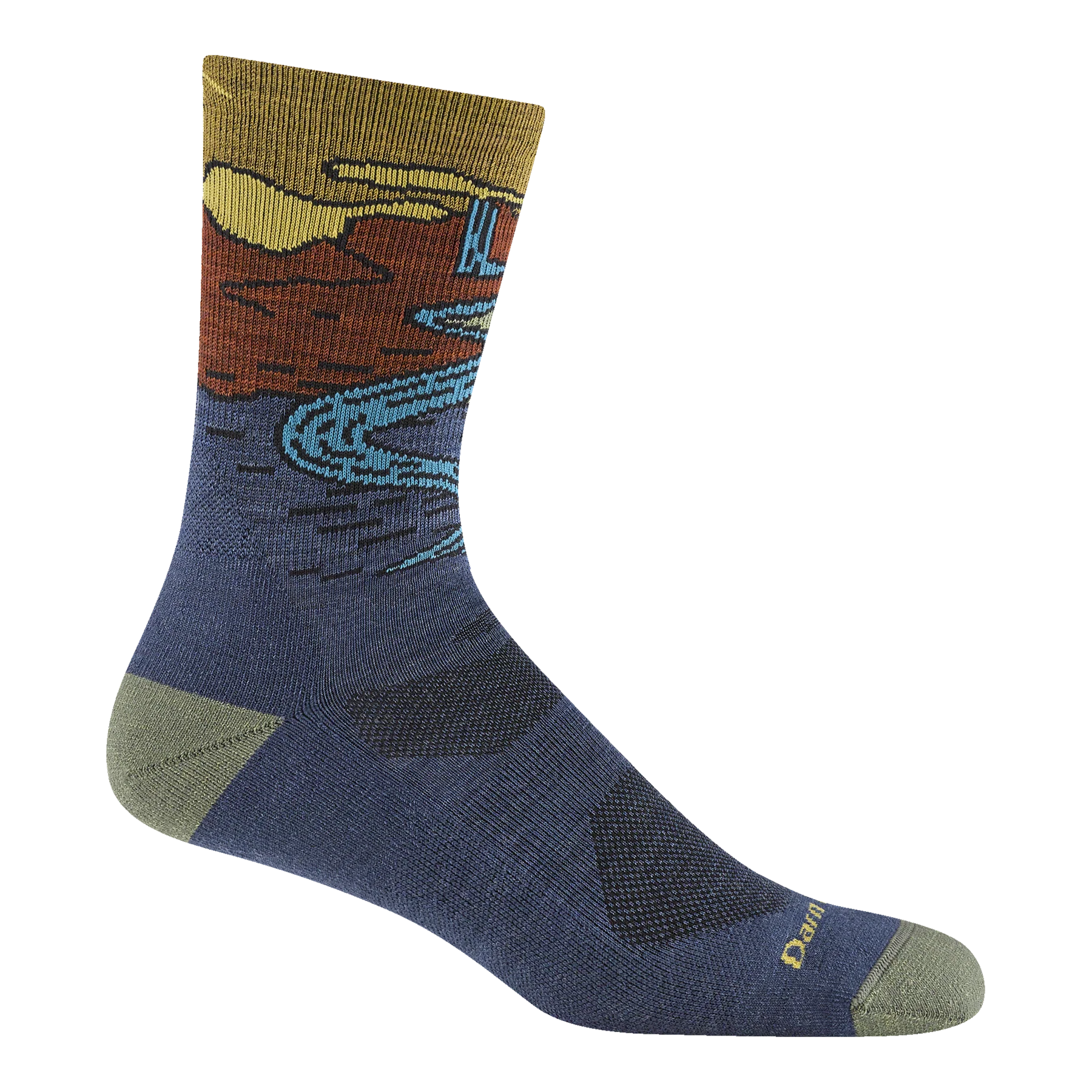 MEN'S SOCKS | CHASING WATERFALLS MICRO CREW-Socks & Footwear-DARN TOUGH-Coriander