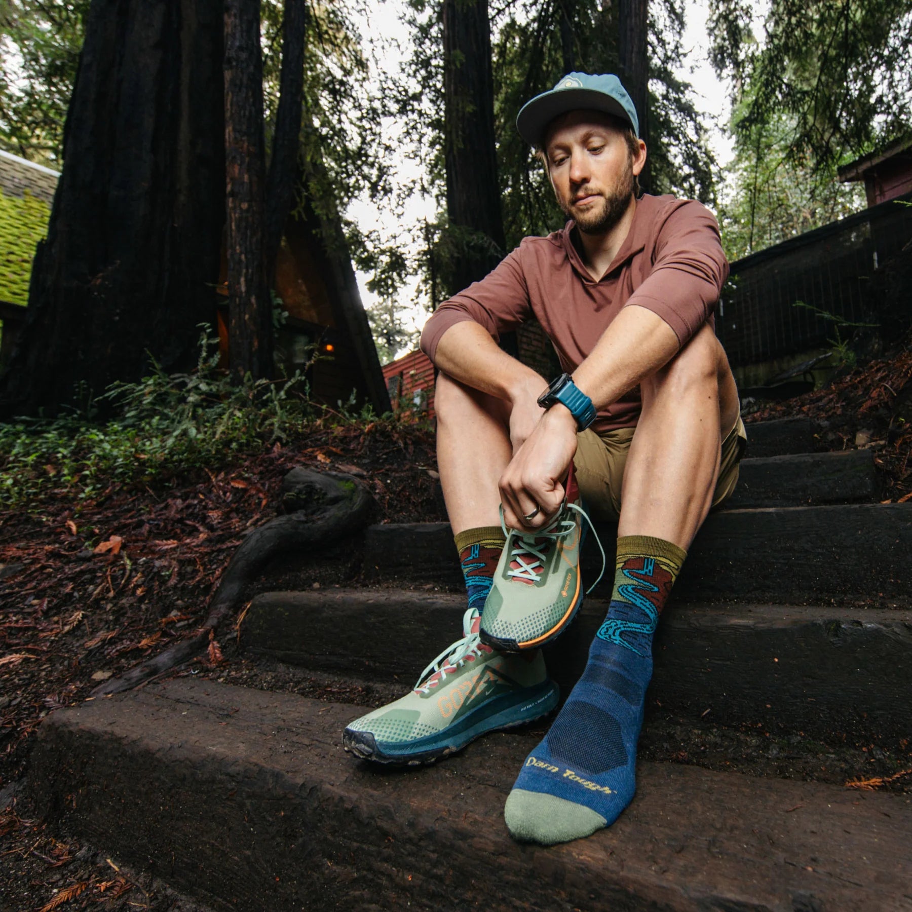 MEN'S SOCKS | CHASING WATERFALLS MICRO CREW-Socks & Footwear-DARN TOUGH-Coriander