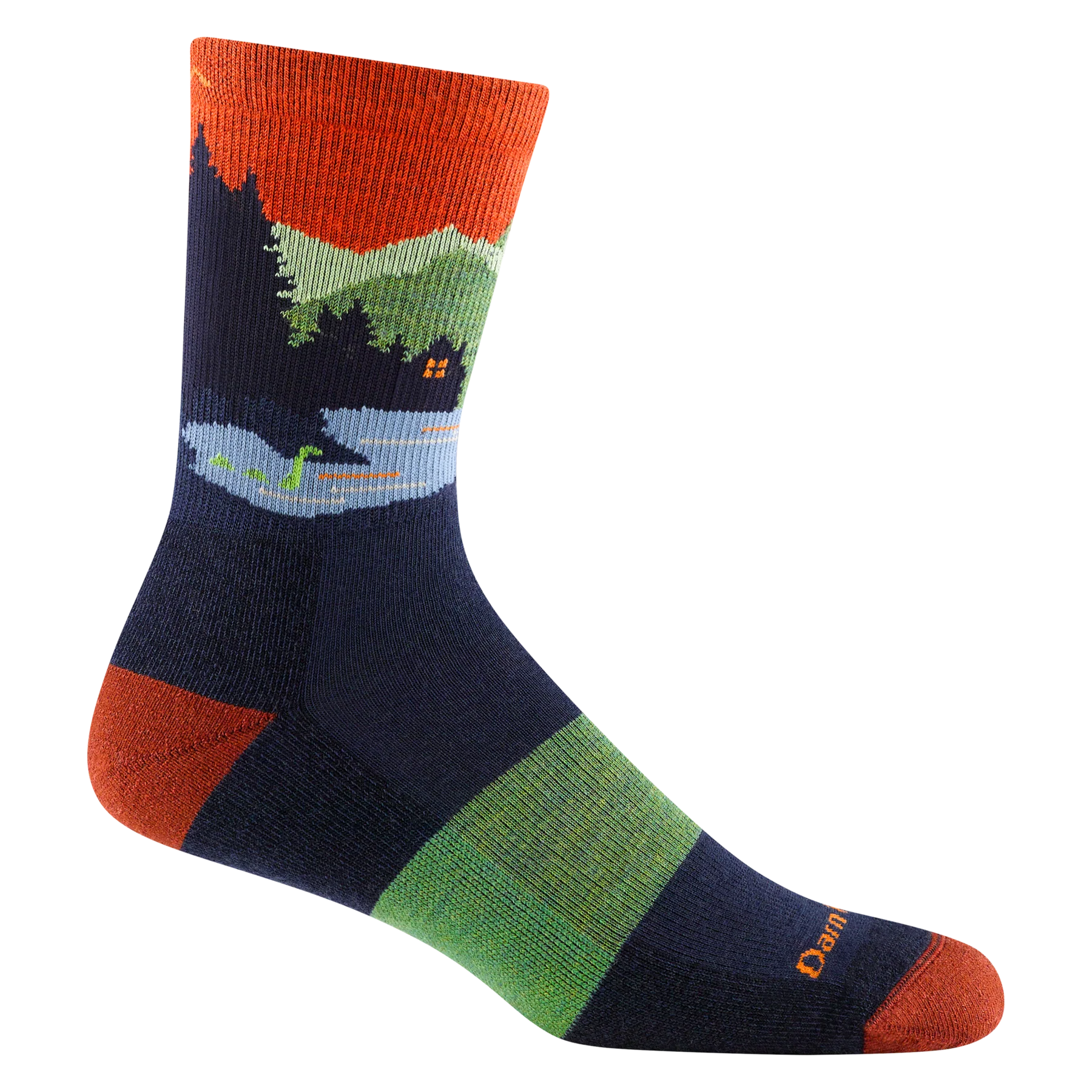 MEN'S SOCKS | CLOSE ENCOUNTERS MICRO CREW-Socks & Footwear-DARN TOUGH-MEDIUM-ECLIPSE-Coriander