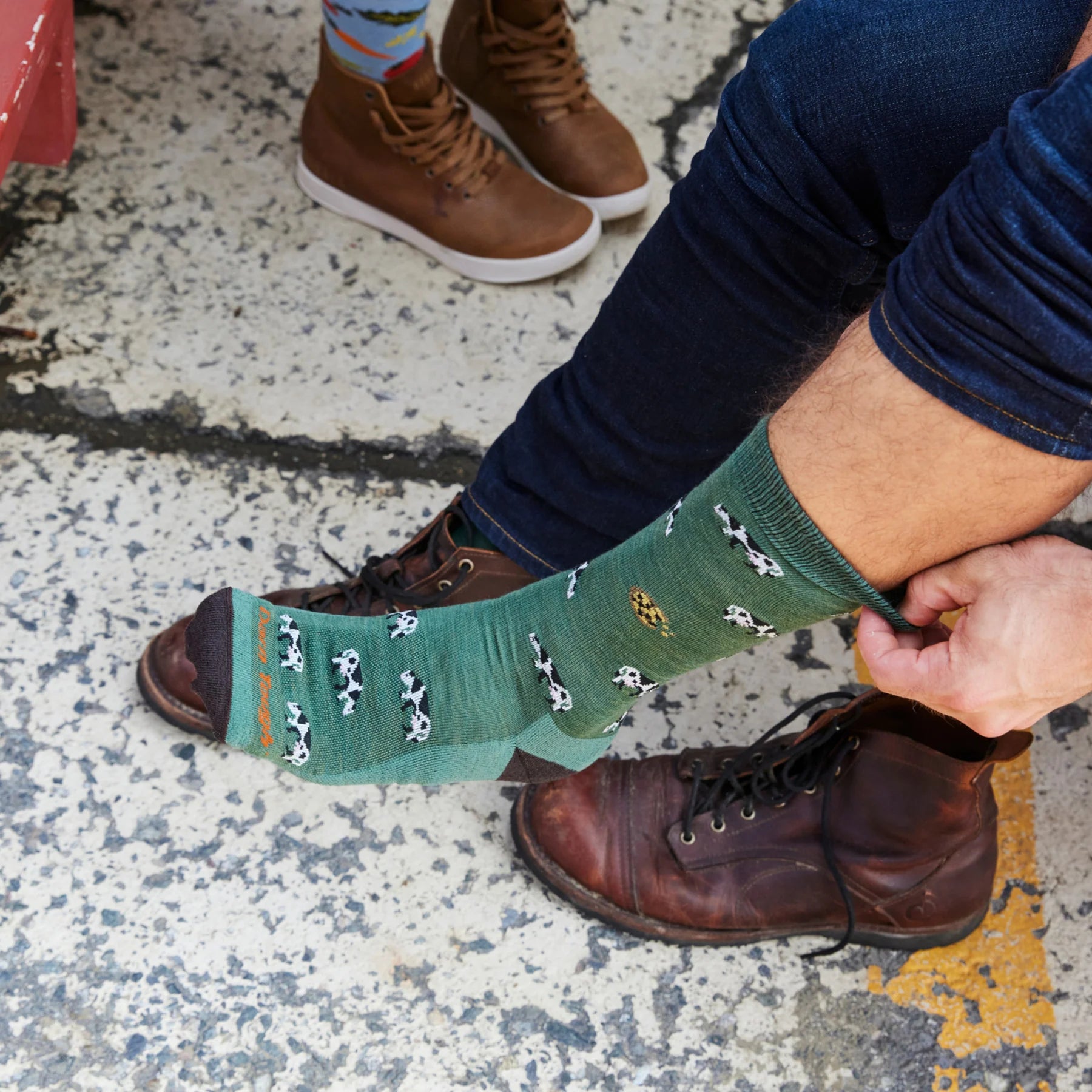 MEN'S SOCKS | DAIRY AIR CREW-Socks & Footwear-DARN TOUGH-Coriander