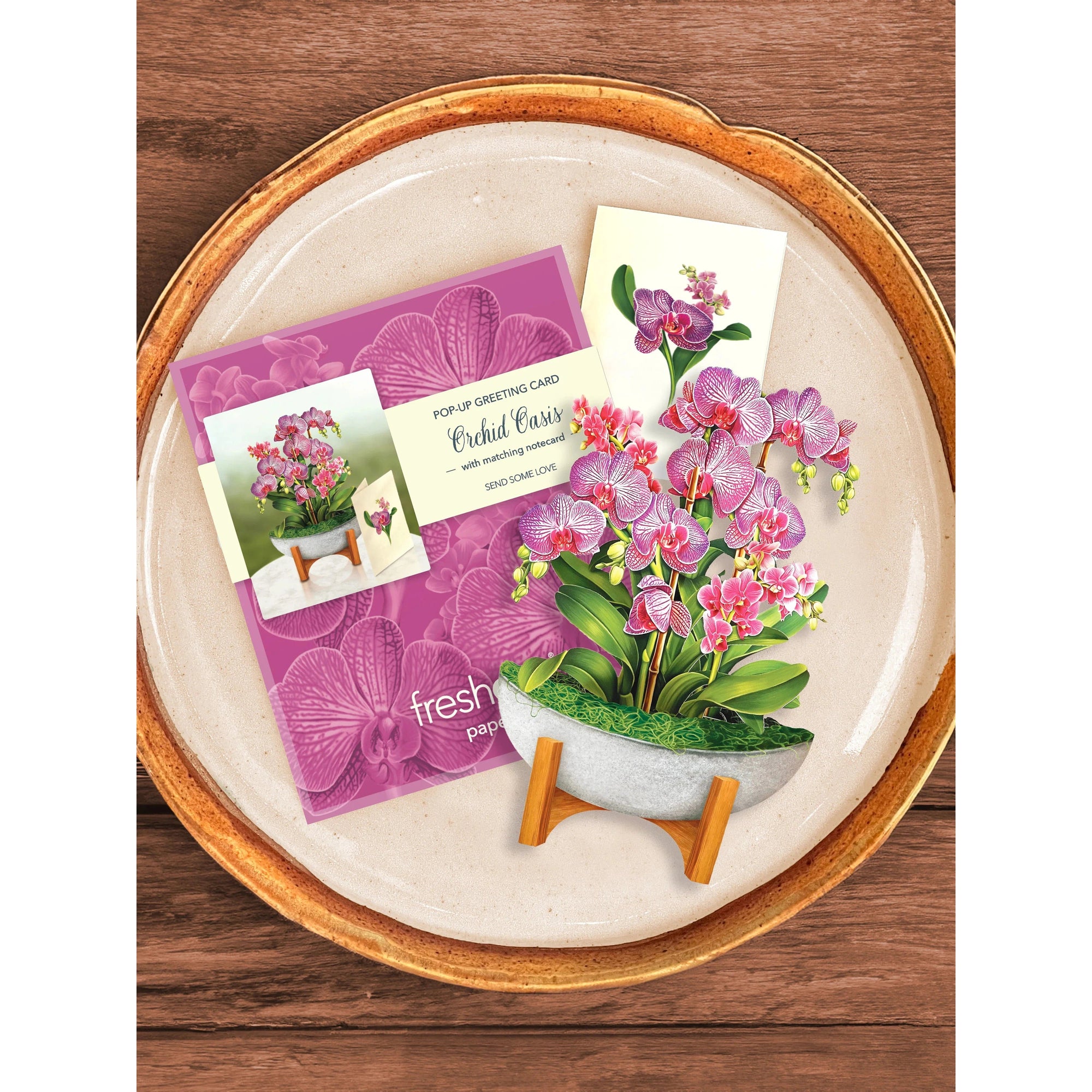 MINI POP-UP CARD | ORCHID OASIS-Books & Stationery-FRESH CUT PAPER-Coriander