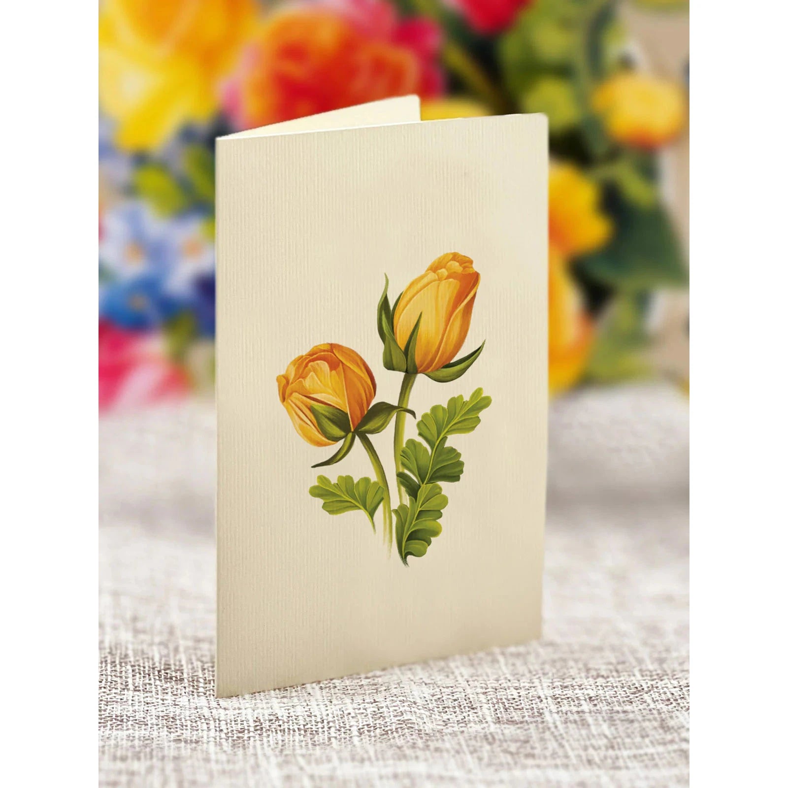 MINI POP-UP CARD | SORBET ROSES-Books & Stationery-FRESH CUT PAPER-Coriander
