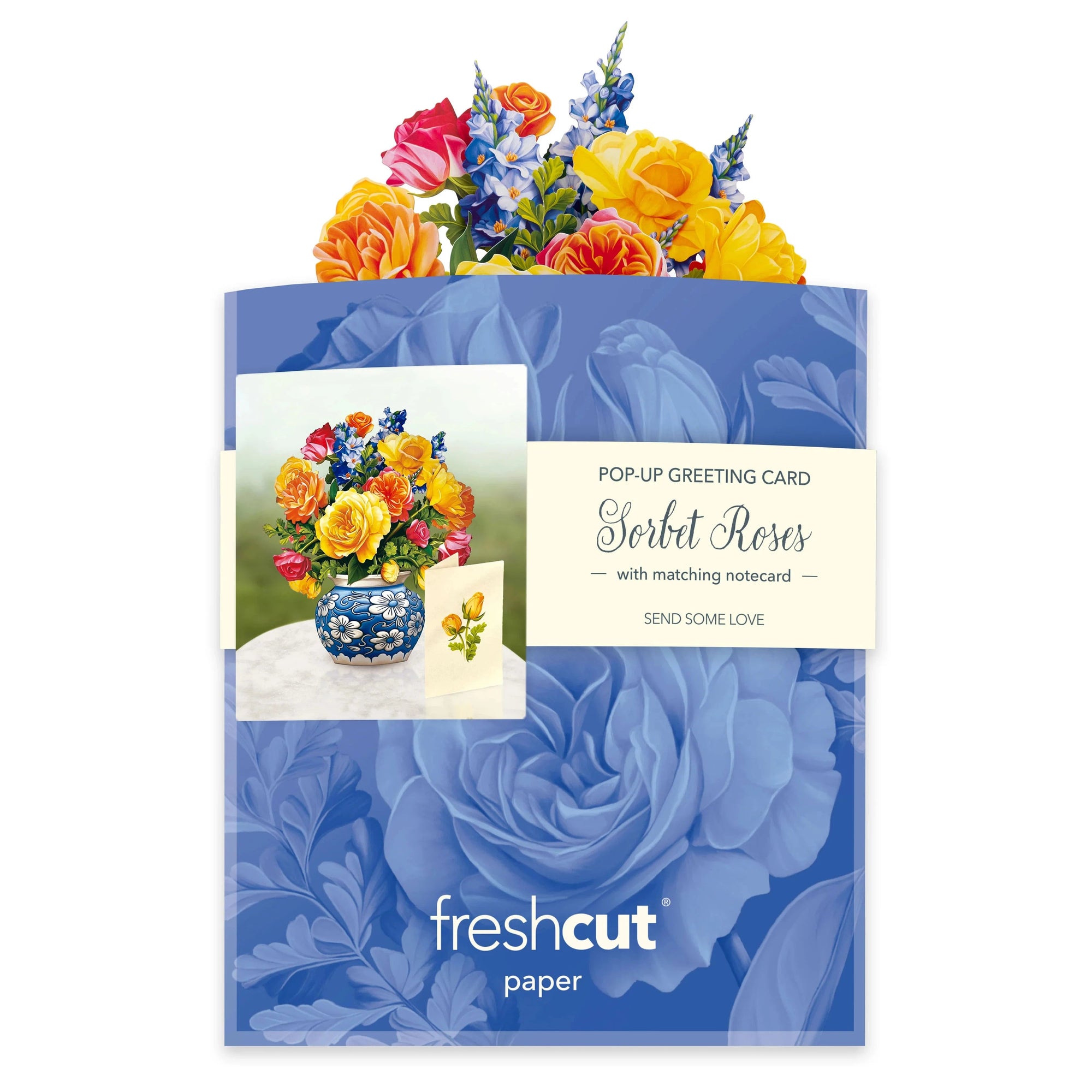 MINI POP-UP CARD | SORBET ROSES-Books & Stationery-FRESH CUT PAPER-Coriander