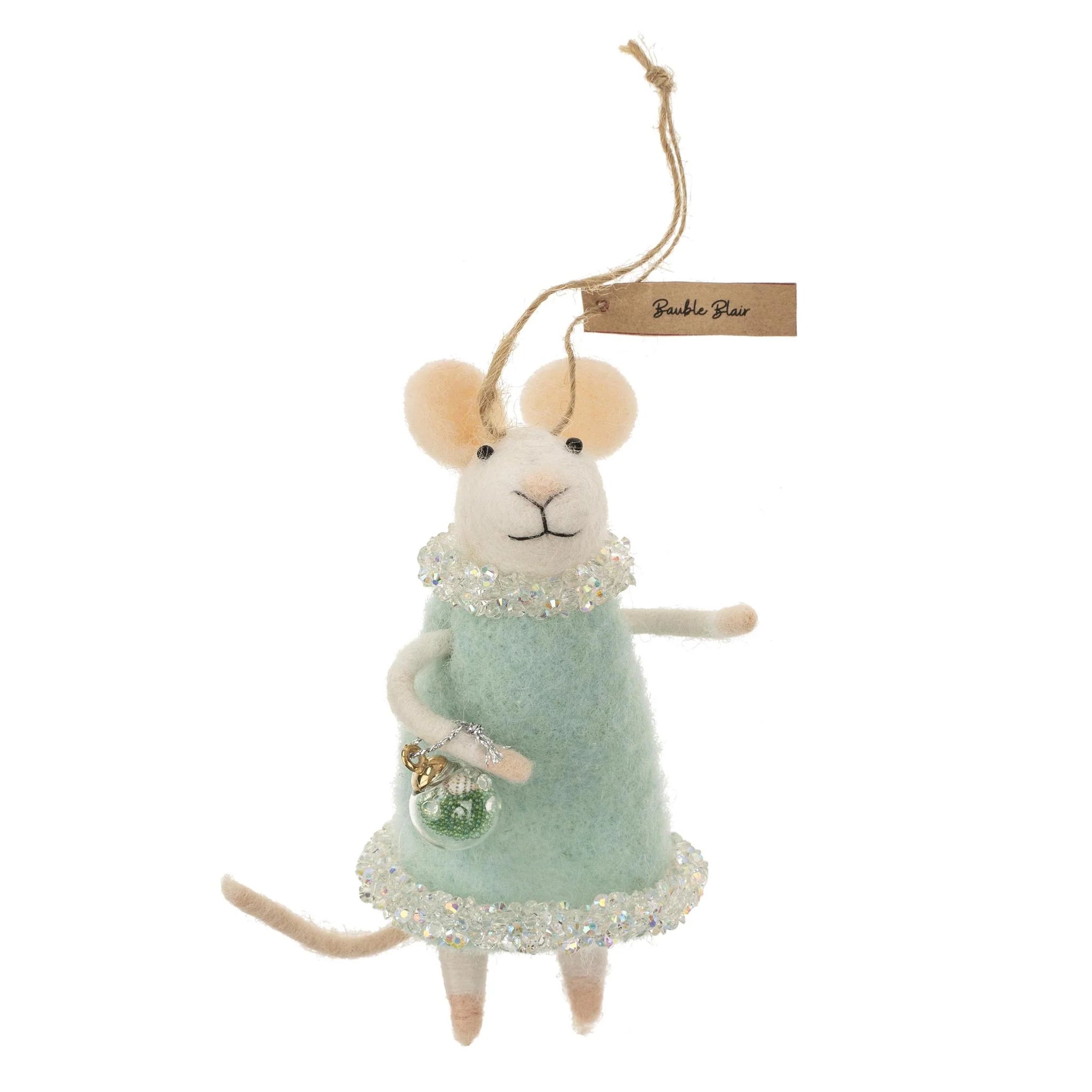 ORNAMENT | BAUBLE BLAIR MOUSE-Home Decor-INDABA TRADING-Coriander