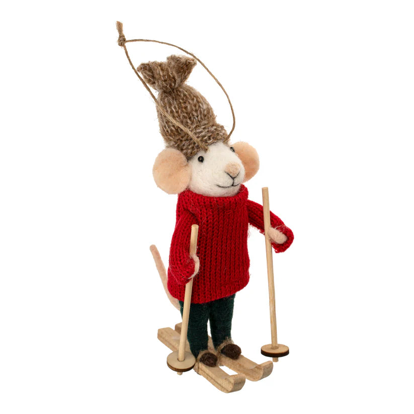 ORNAMENT | DOWNHILL DEAN MOUSE-Home Decor-INDABA TRADING-Coriander