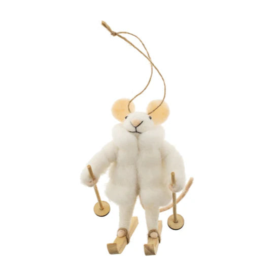 ORNAMENT | SLALOM SMITH MOUSE-Home Decor-INDABA TRADING-Coriander