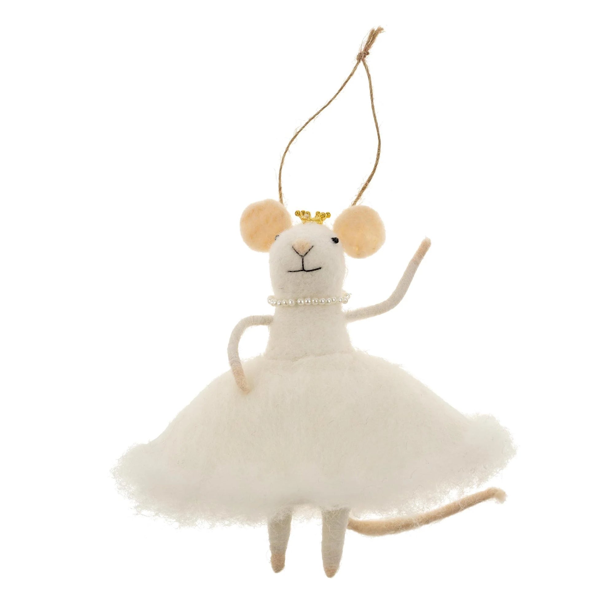 ORNAMENT | SNOW PRINCESS MOUSE-Home Decor-INDABA TRADING-Coriander