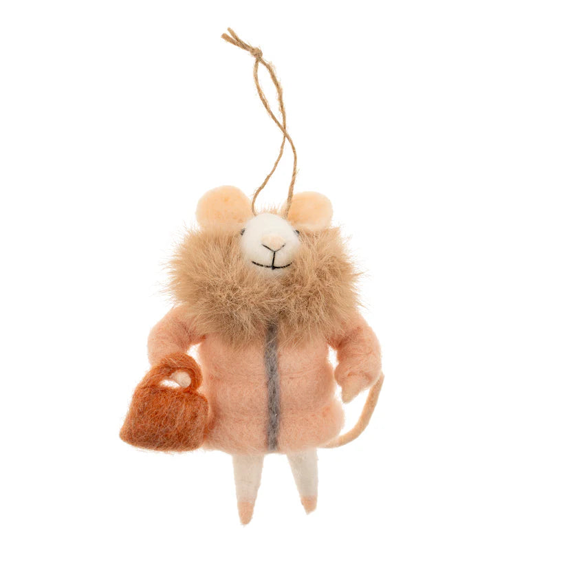 ORNAMENT | WINTRY WENDY MOUSE-Home Decor-INDABA TRADING-Coriander