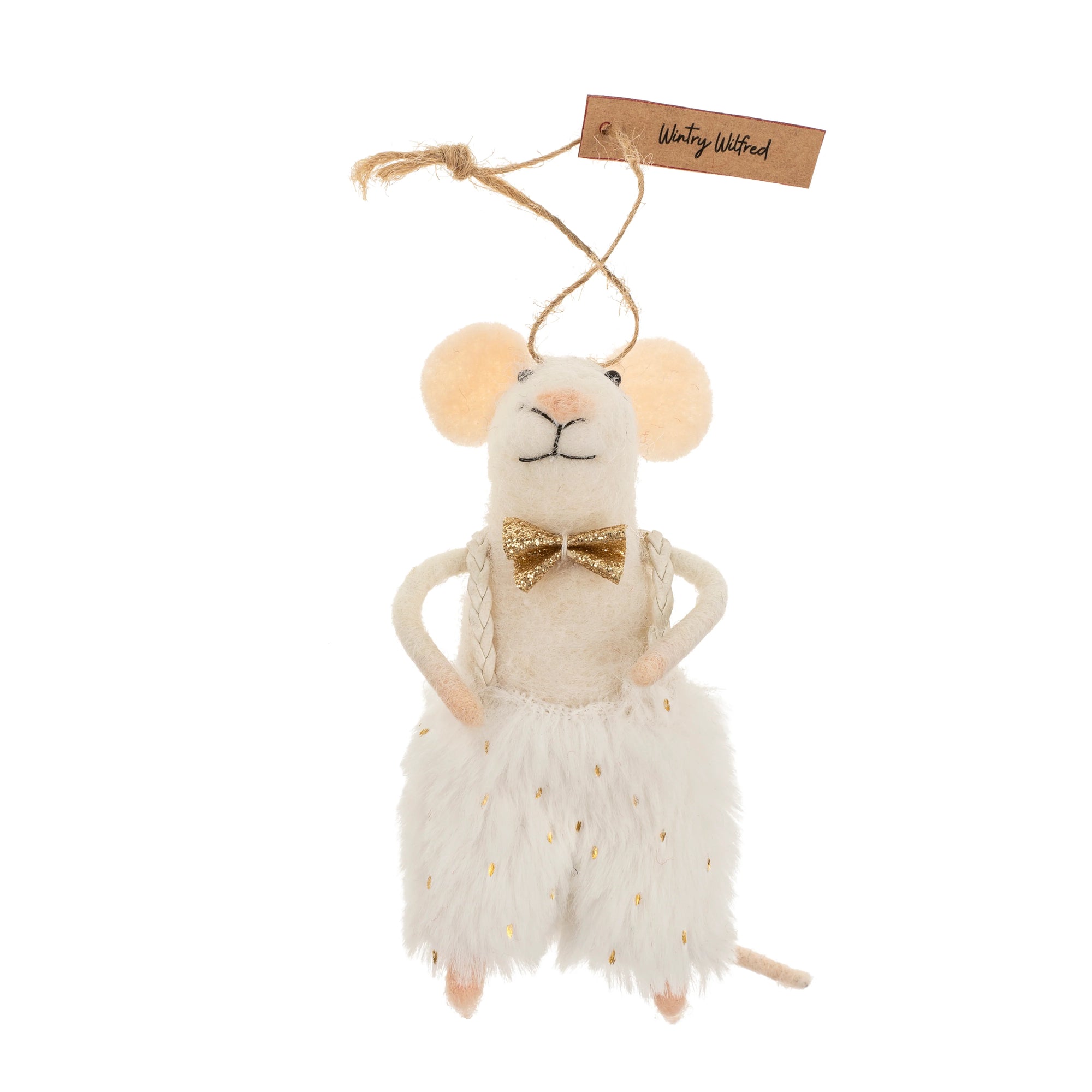 ORNAMENT | WINTRY WILFRED MOUSE-Home Decor-INDABA TRADING-Coriander