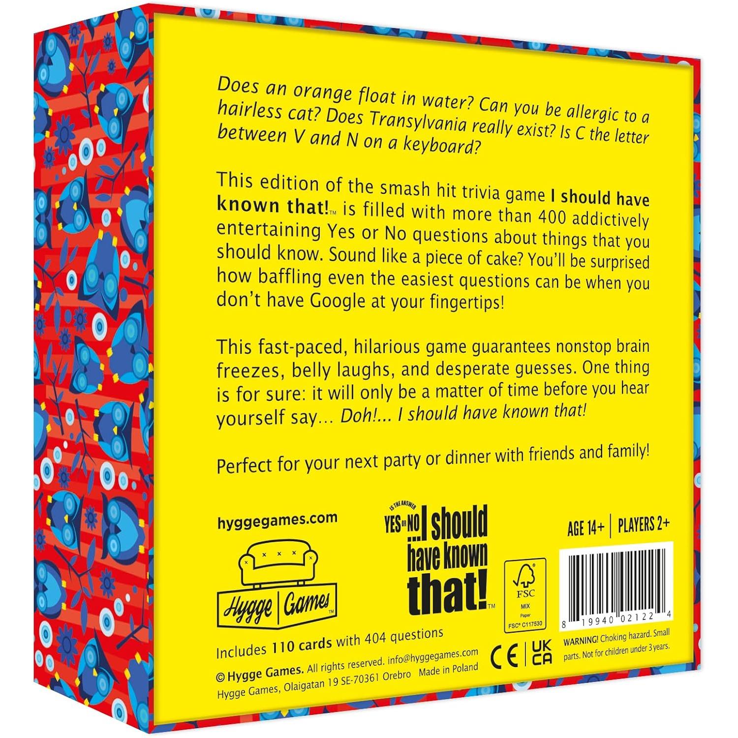 PARTY TRIVIA GAME | I SHOULD HAVE KNOWN THAT! YES or NO-Fun and Games-HYGGE GAMES-Coriander