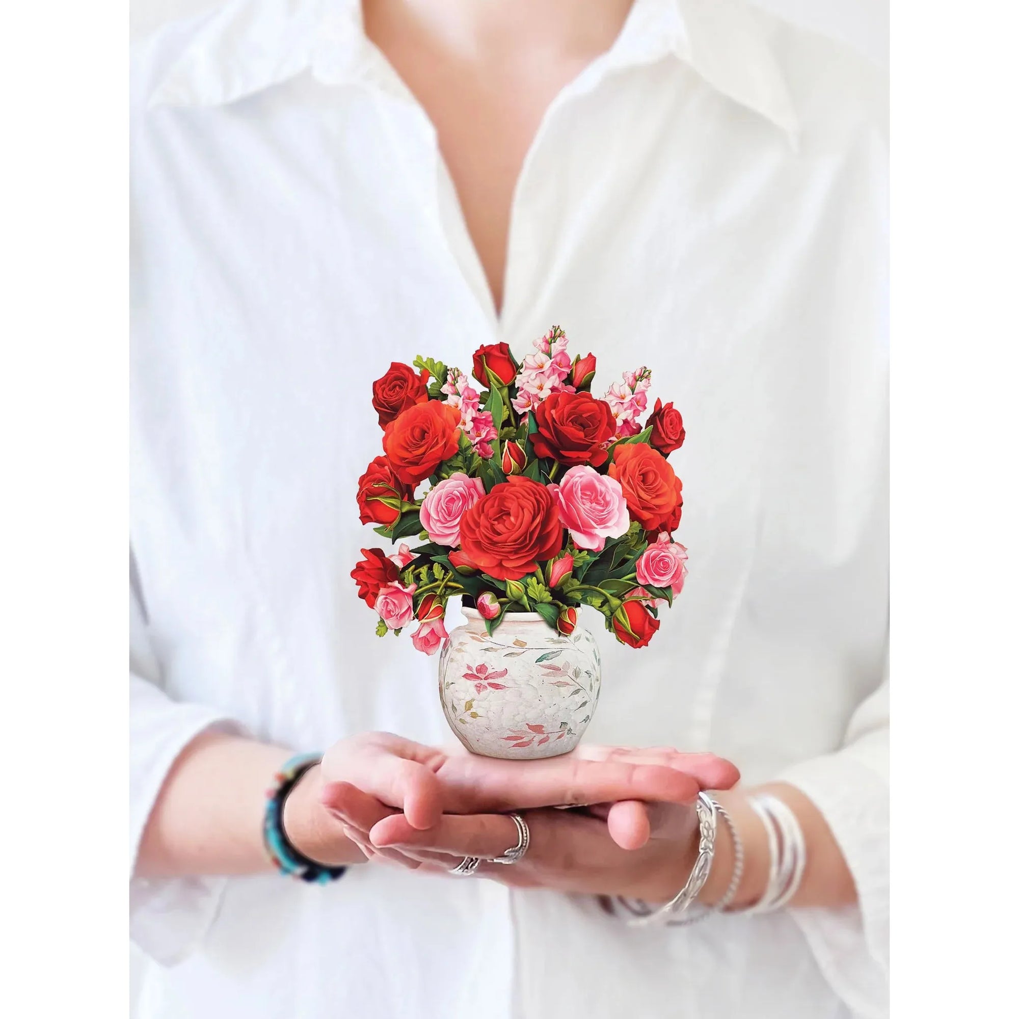 POP UP CARD | MINI BLOOMING ROSES-Books & Stationery-FRESH CUT PAPER-Coriander