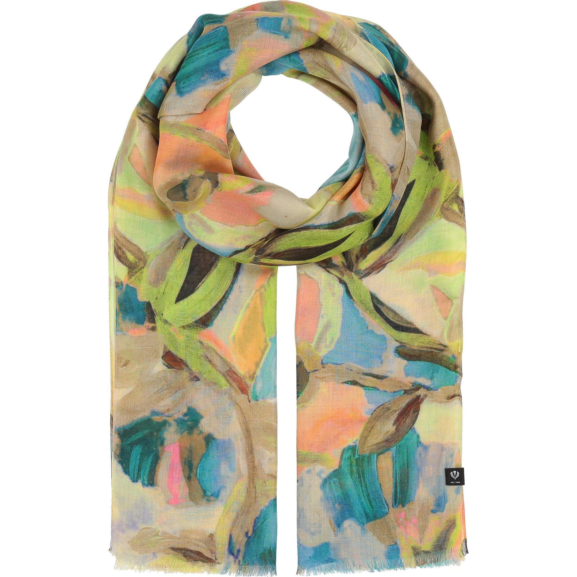 SCARF | ABSTRACT FLORAL-Scarves & Wraps-V.FRAAS SPRING/SUMMER-Coriander