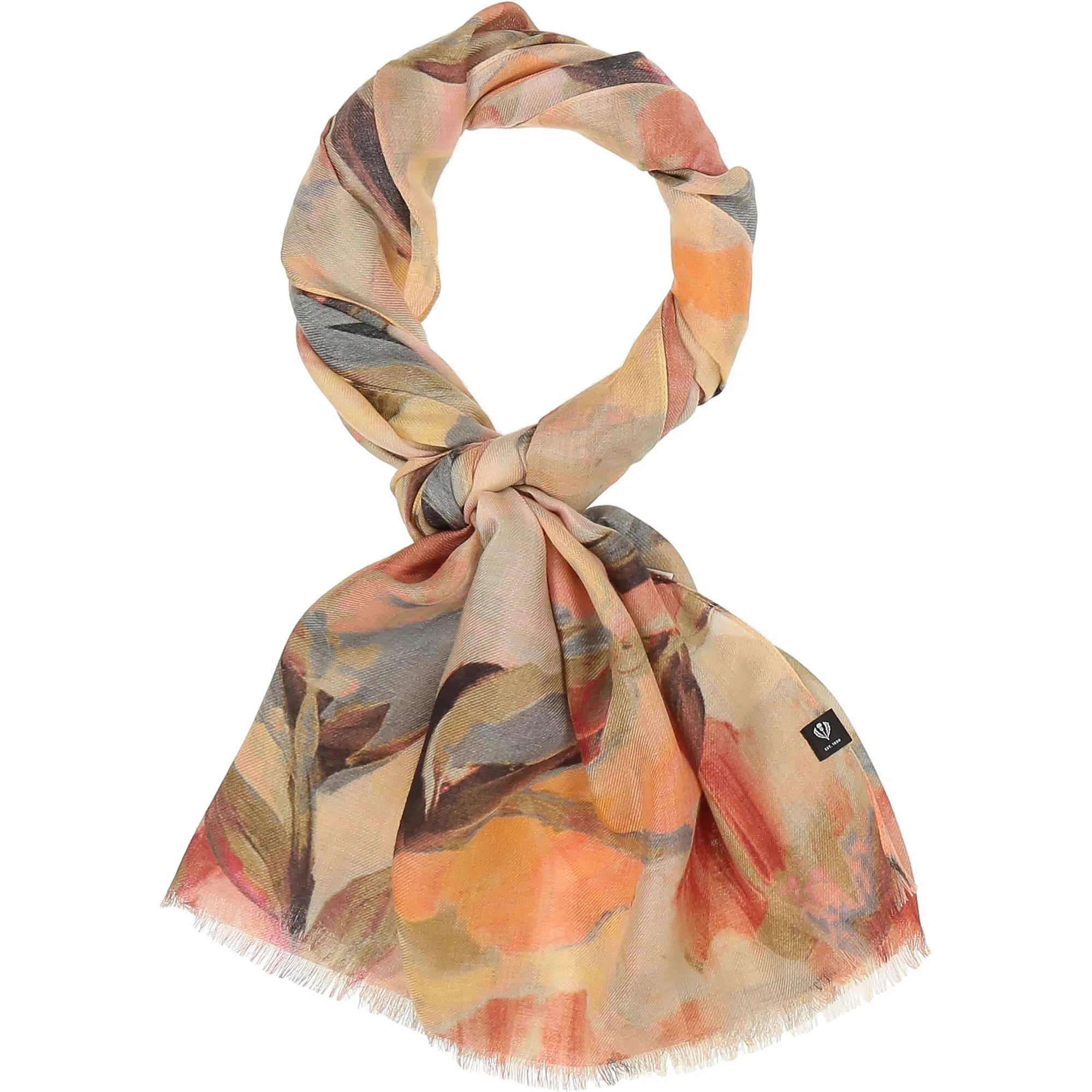 SCARF | ABSTRACT FLORAL-Scarves & Wraps-V.FRAAS SPRING/SUMMER-Coriander