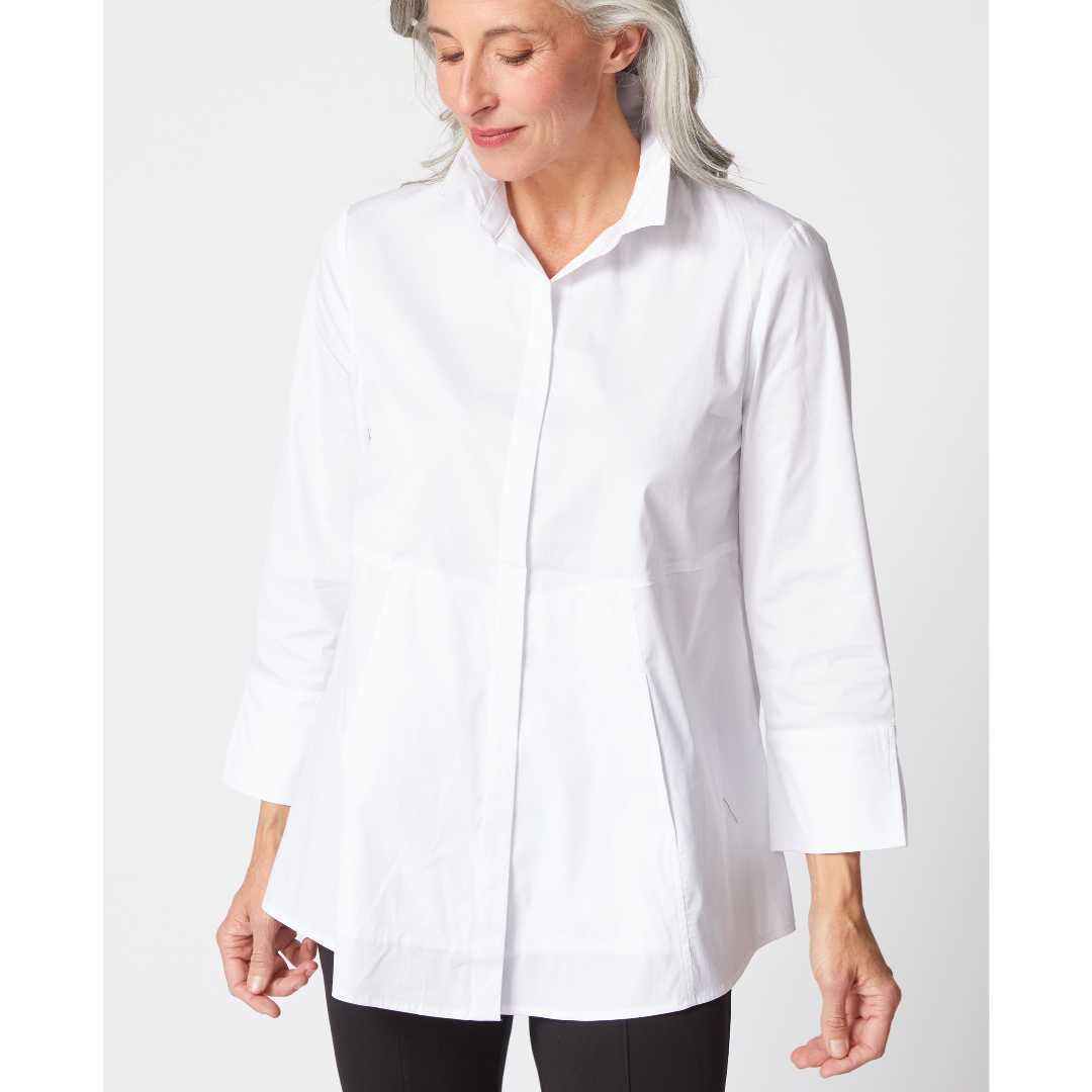 SHIRT | HIDDEN PLACKET BUTTON UP-Tops-HABITAT-XSMALL-WHITE-Coriander