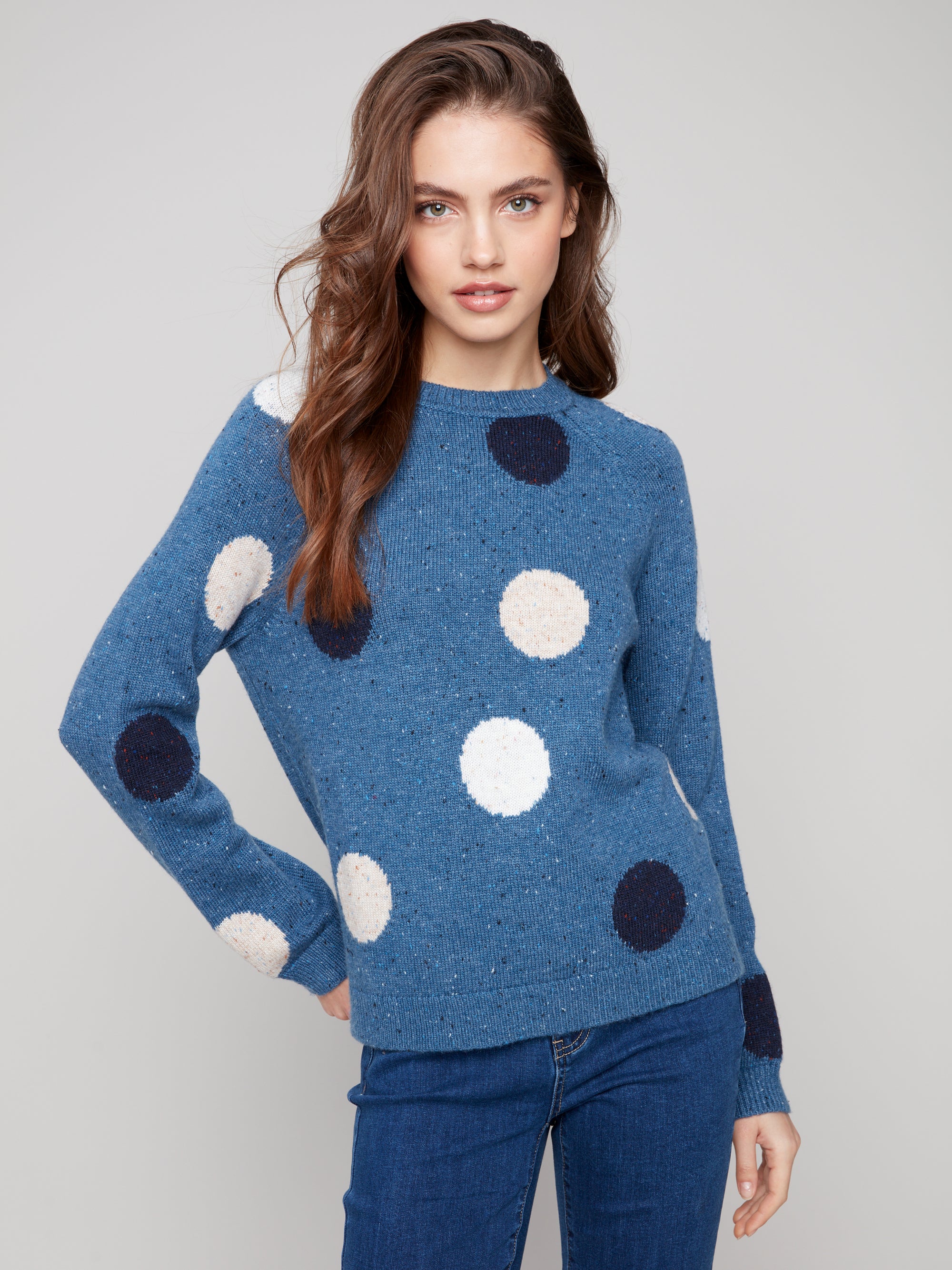 SWEATER | NEPS YARN RAGLAN MOCK NECK-Jackets & Sweaters-CHARLIE B-Coriander