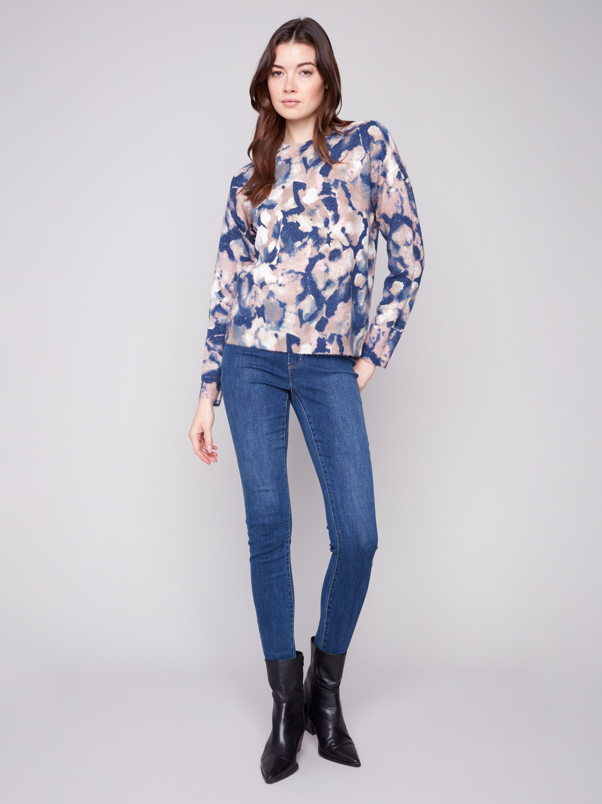 SWEATER | REVERSIBLE ROMANTIC PRINT-Jackets & Sweaters-CHARLIE B-Coriander