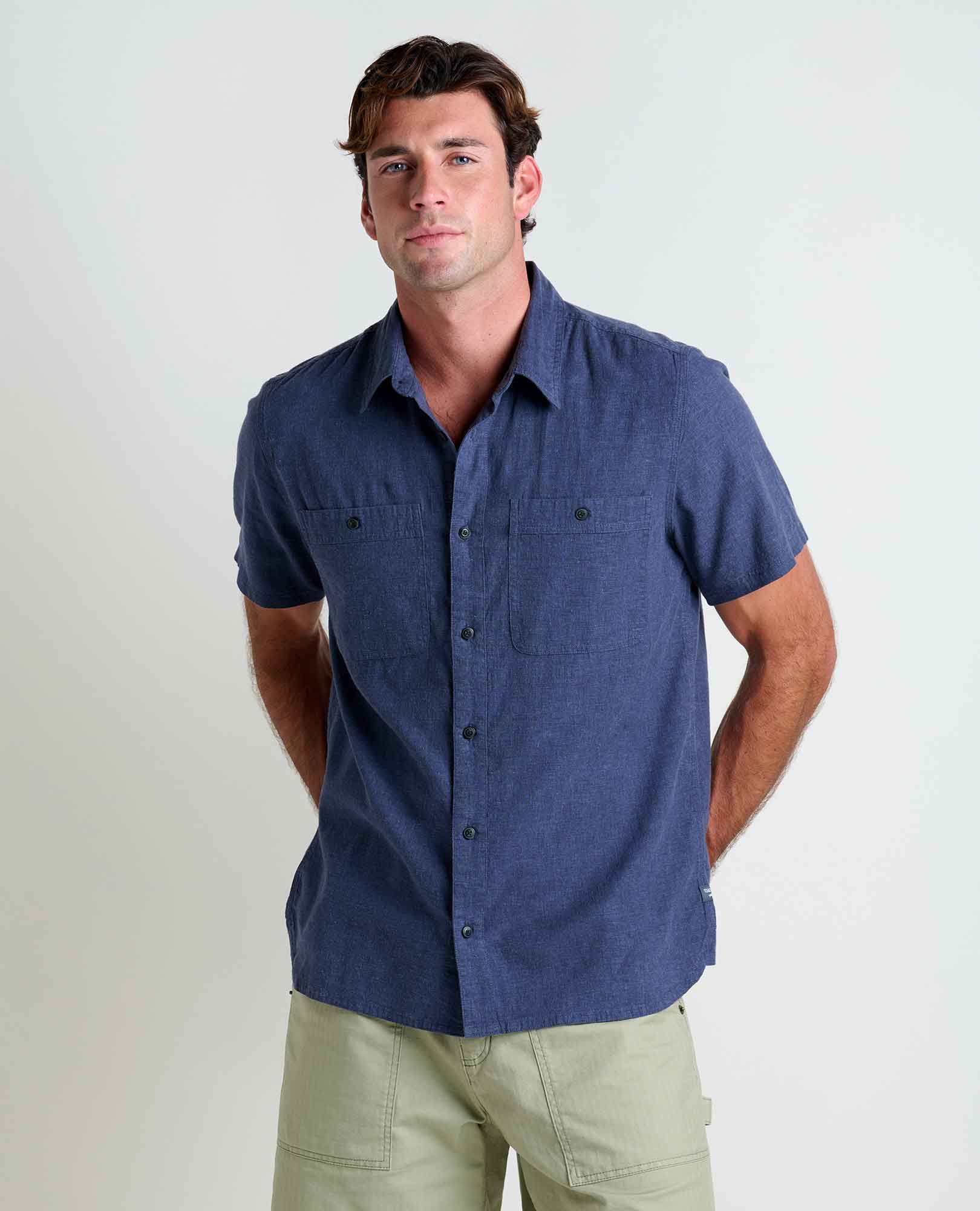 TAJ HEMP S/S SHIRT | TRUE NAVY-Shirts & Tops-TOAD&CO-Coriander