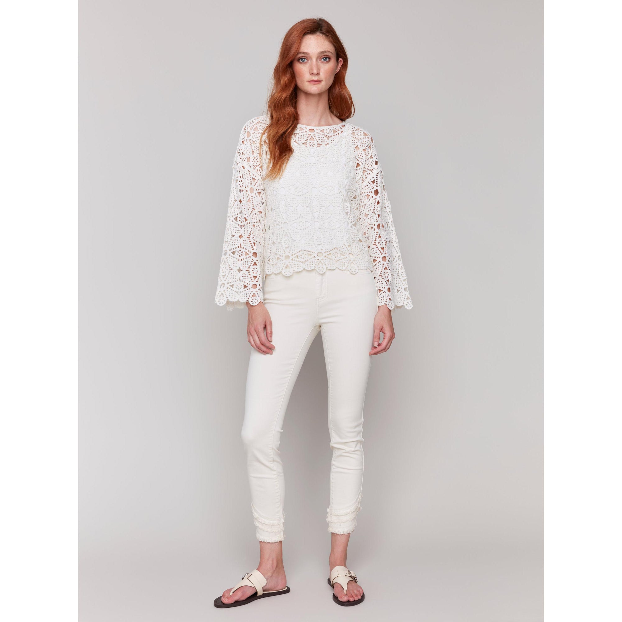 TOP | CROCHET BOAT NECK-Tops-CHARLIE B-Coriander