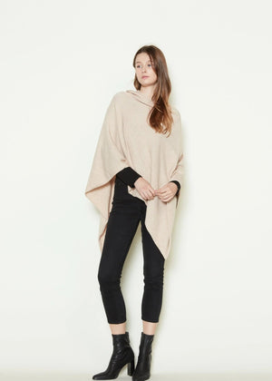 TRIANGLE PONCHO-Scarves & Wraps-LOOK BY M-ONE SIZE-Beige-Coriander