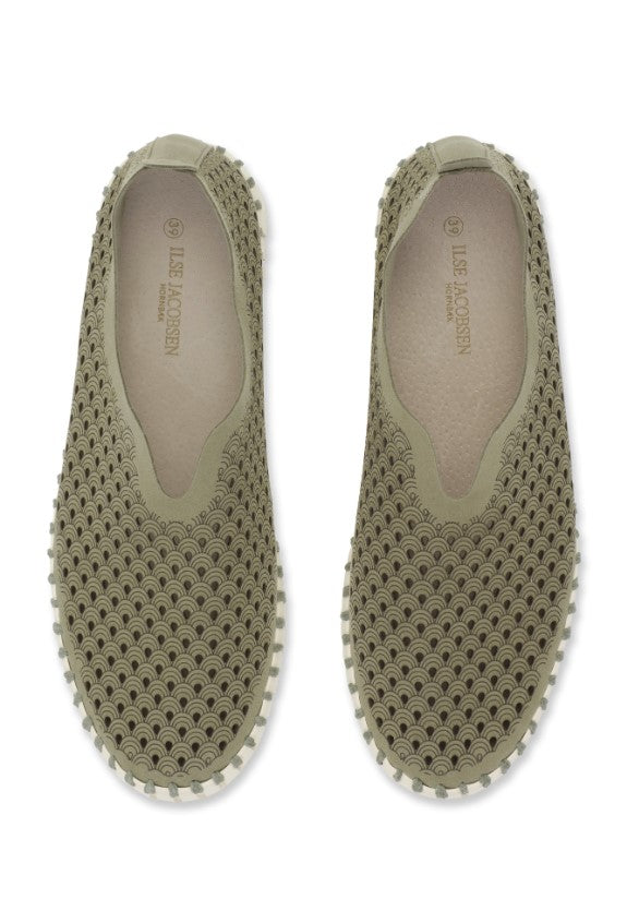 TULIP SLIP-ON PLATFORM | ARMY-Socks & Footwear-ILSE JACOBSEN-36-ARMY 410-Coriander