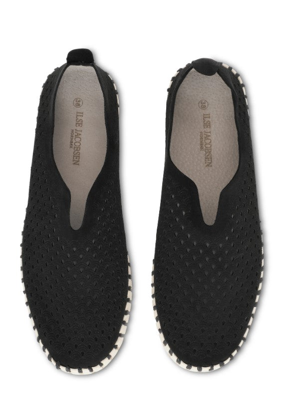 TULIP SLIP-ON PLATFORM | BLACK-Socks & Footwear-ILSE JACOBSEN-36-BLACK 001-Coriander