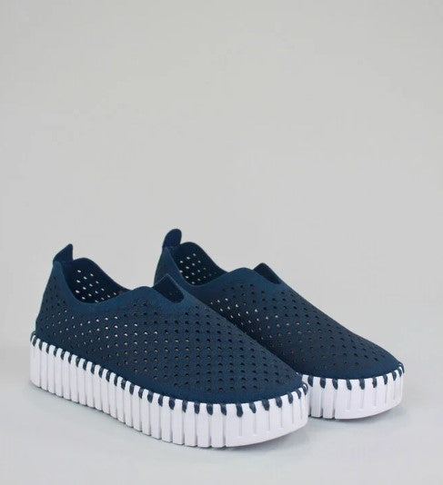 TULIP SLIP-ON PLATFORM | NAVY-Socks & Footwear-ILSE JACOBSEN-Coriander