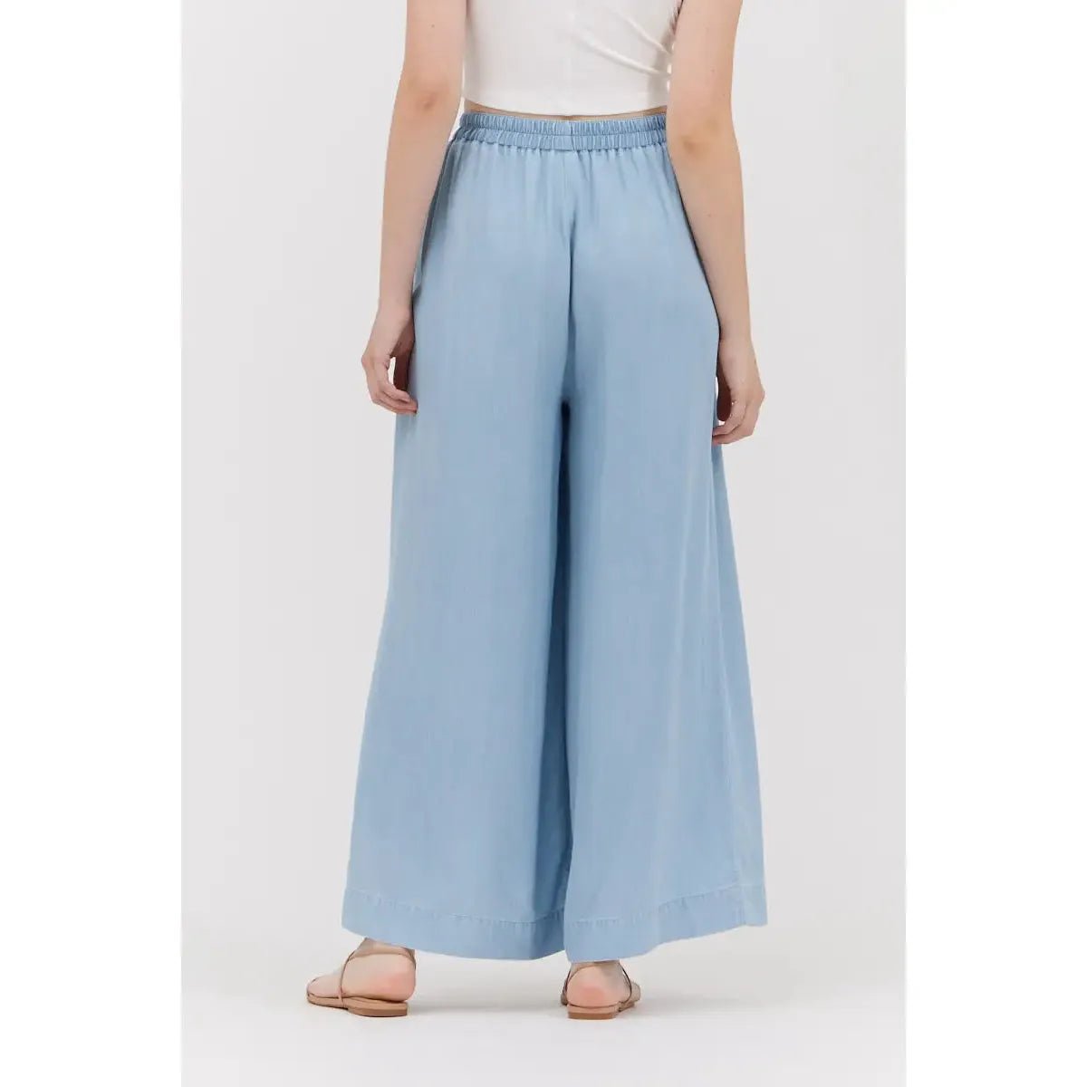 WIDE LEG PANT | LIGHT WASH-Bottoms-GRADE AND GATHER-Coriander